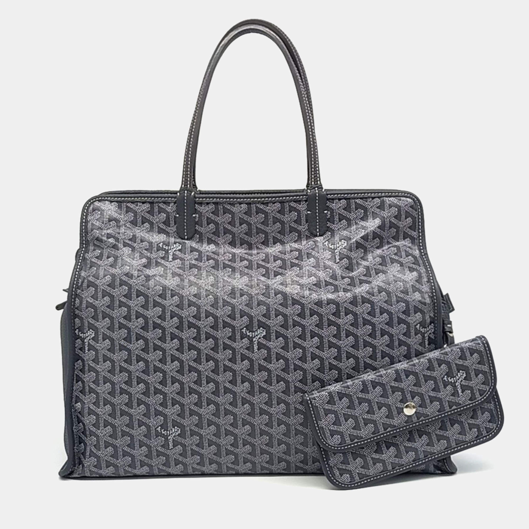 Pre Owned Goyard Hardy PM Coated Canvas Bag 