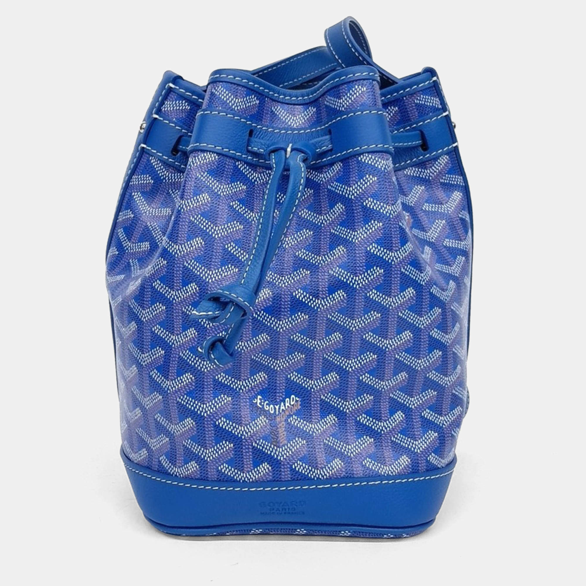 Pre Owned Goyard Blue Coated Canvas Petit Flor