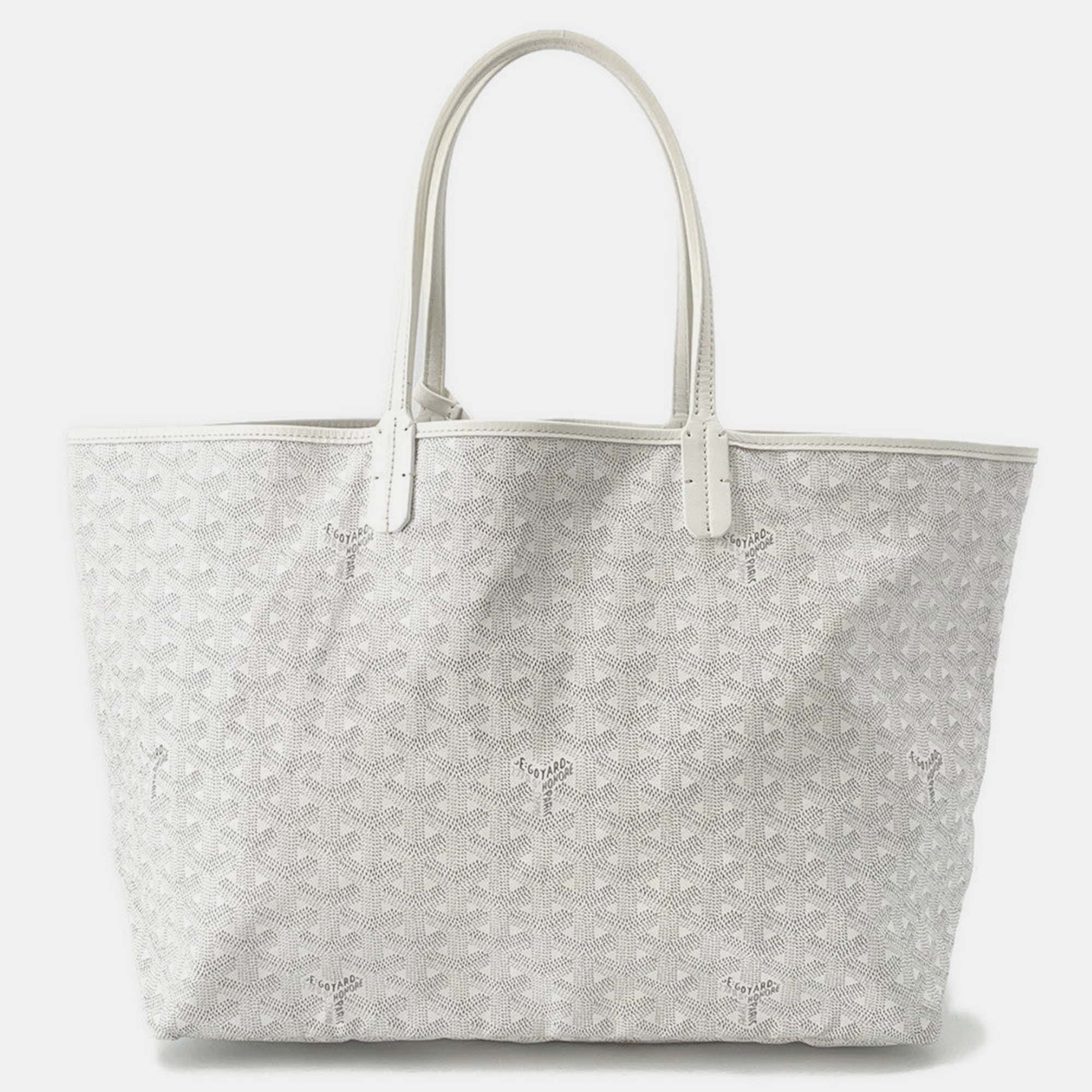 Pre Owned Goyard Saint Louis White Pvc Leather Size Pm