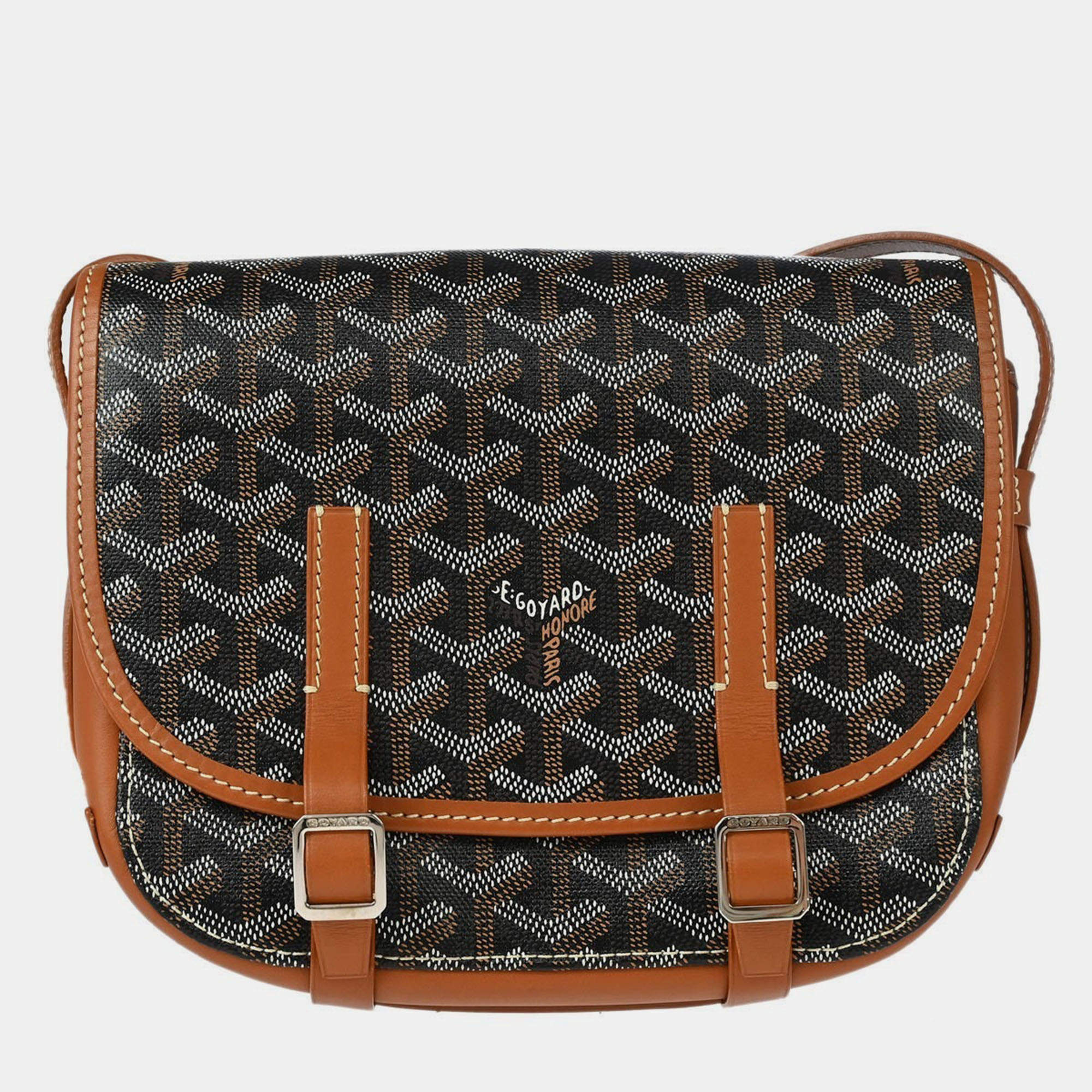 Pre Owned Goyard Brown Belvedere PM Shoulder Bag