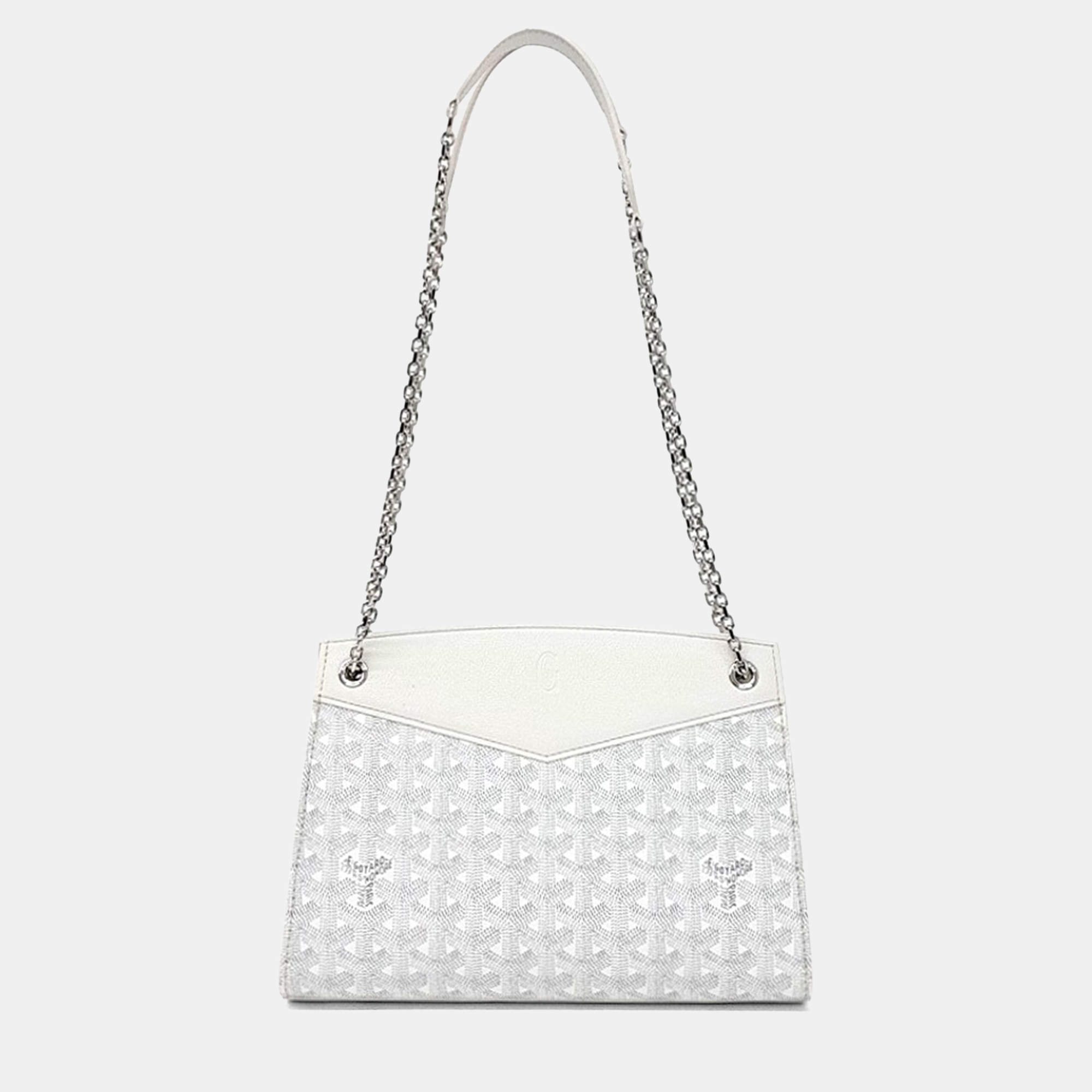 Pre Owned Goyard White Fabric Louette PM