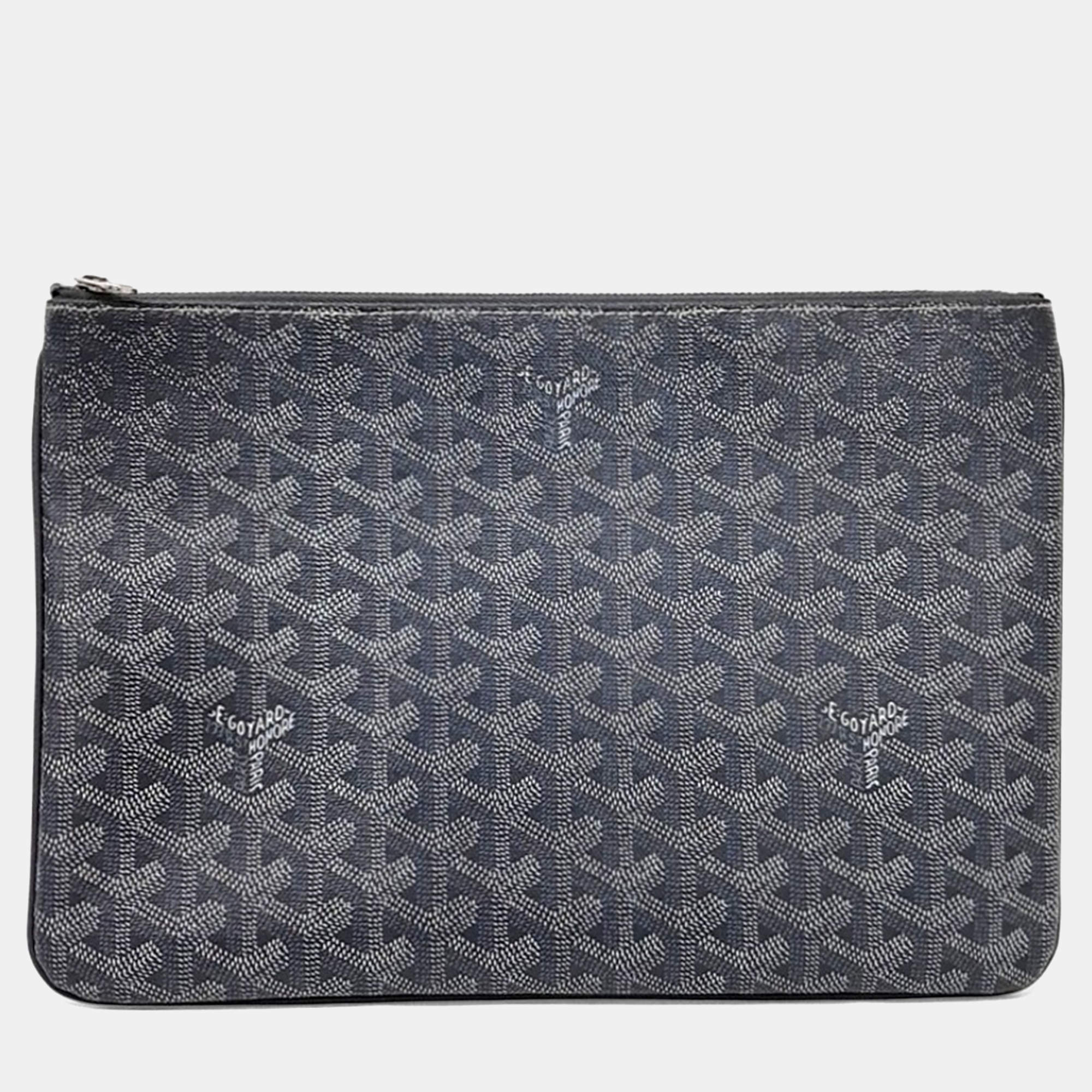 Pre Owned Goyard Grey Canvas Senna MM
