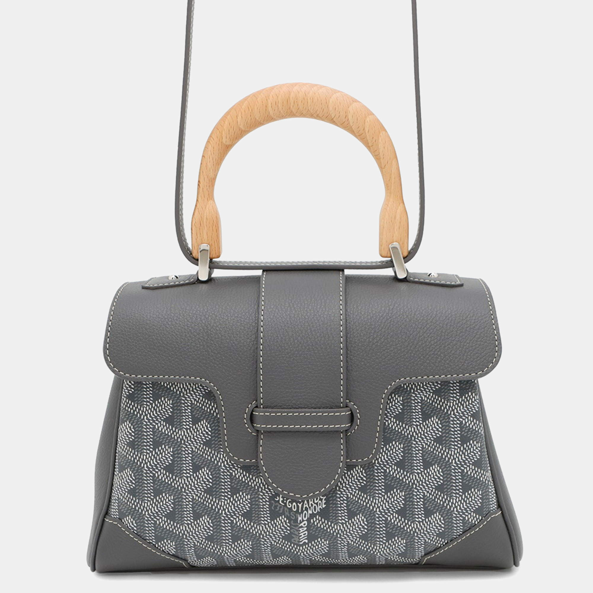 Pre Owned Goyard Saigon Mini Leather Handbag minty