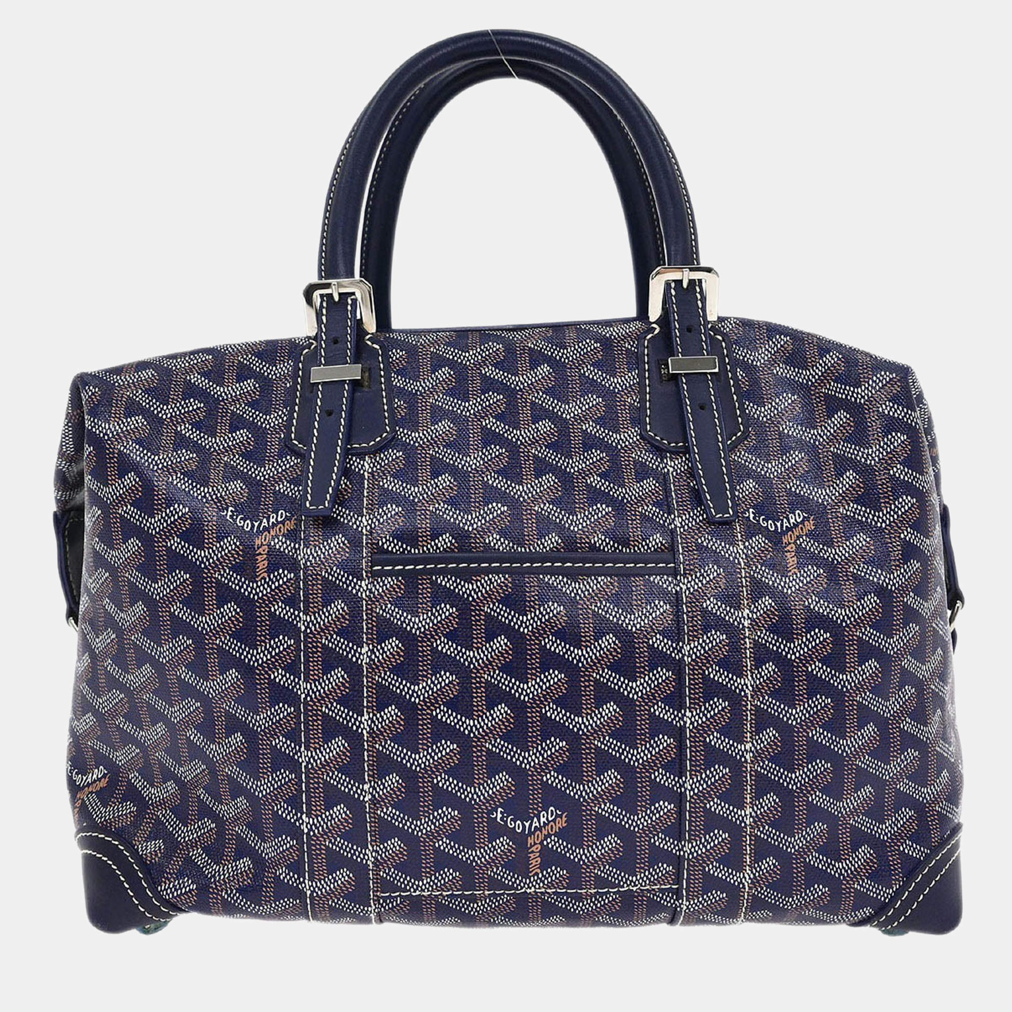 Pre Owned Goyard Navy Bowling 30 Handbag
