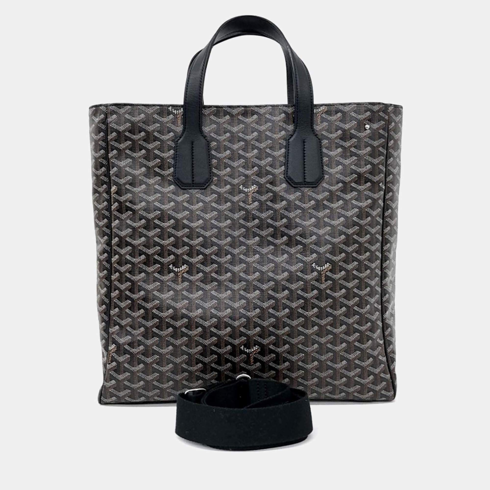 Pre Owned Goyard Black Coated Canvas Voltaire + Strap