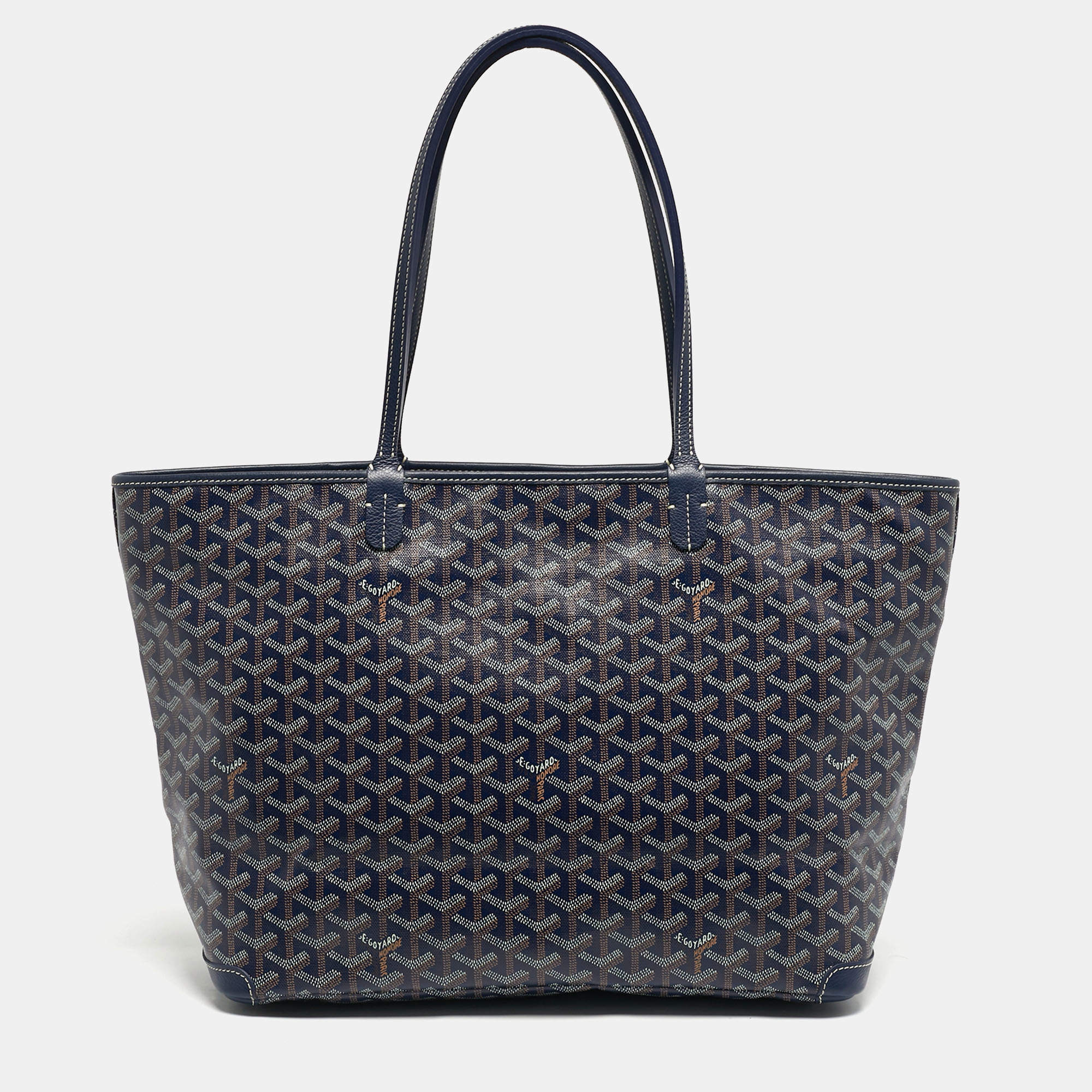 مملوكة مسبقًا حقيبة يد توتس جويارد ارتويس بحرية زرقاء وسطى كانفاس مقوى وجلد