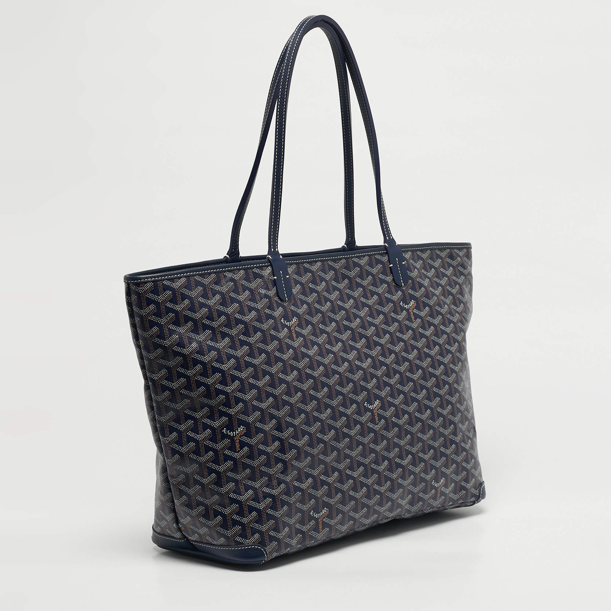 Goyard トートバッグ グレー/ブラウン Goyard トートバッグ グレー/ブラウン Goyard Grey Goyardine Coated