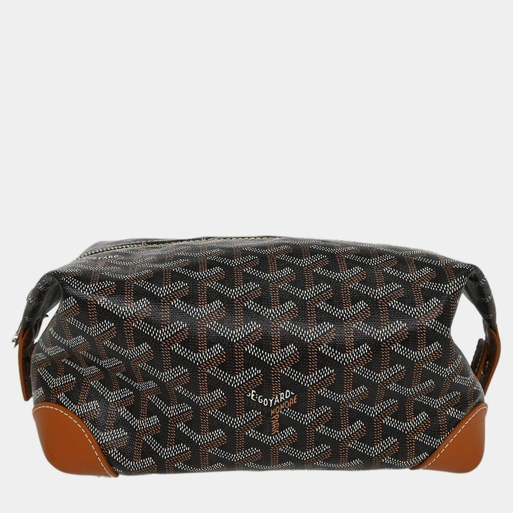 Pre Owned Goyard Black Boeing 25 Trousse Pouch Clutch Bag