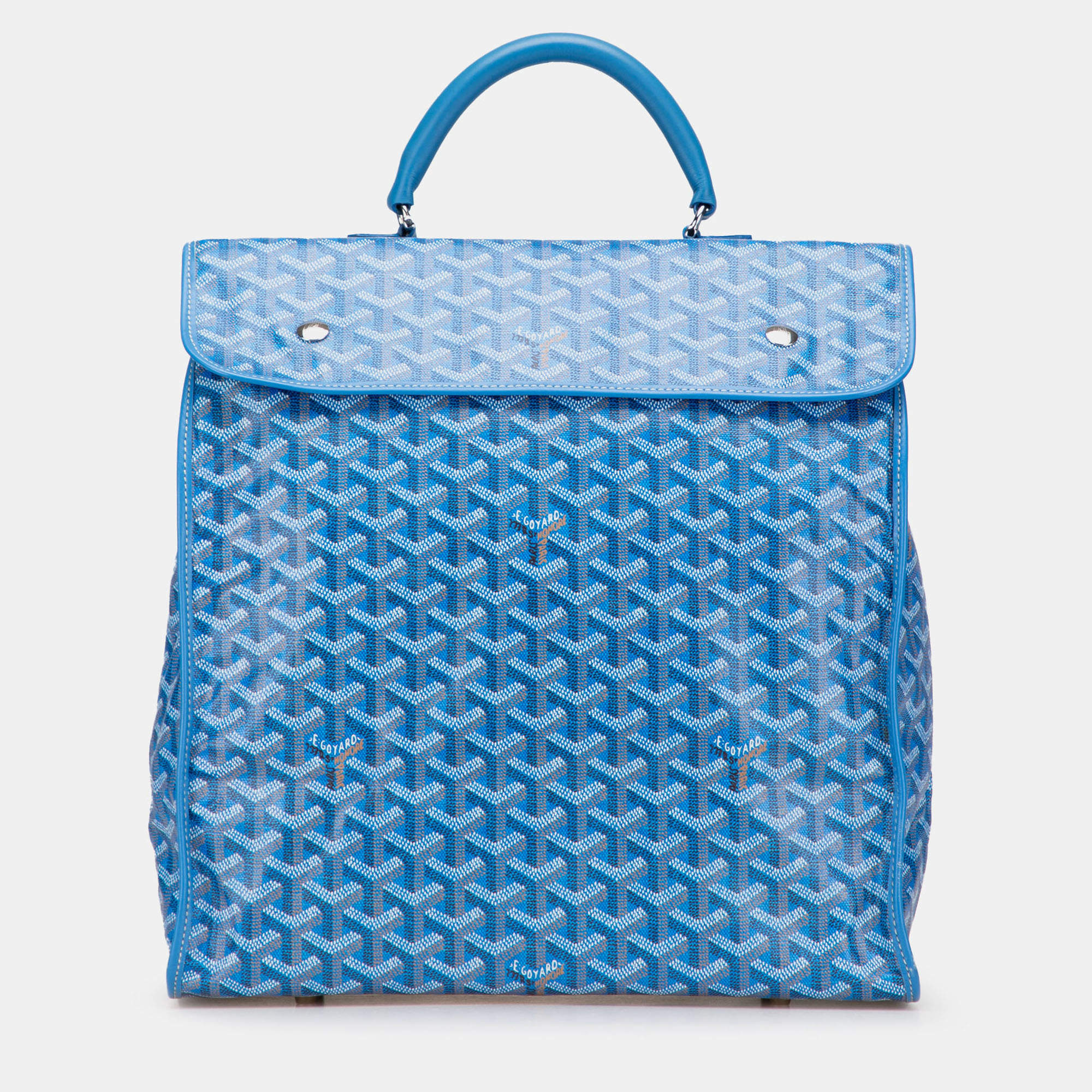 Pre Owned Goyard Blue Goyardine Saint Leger Backpack