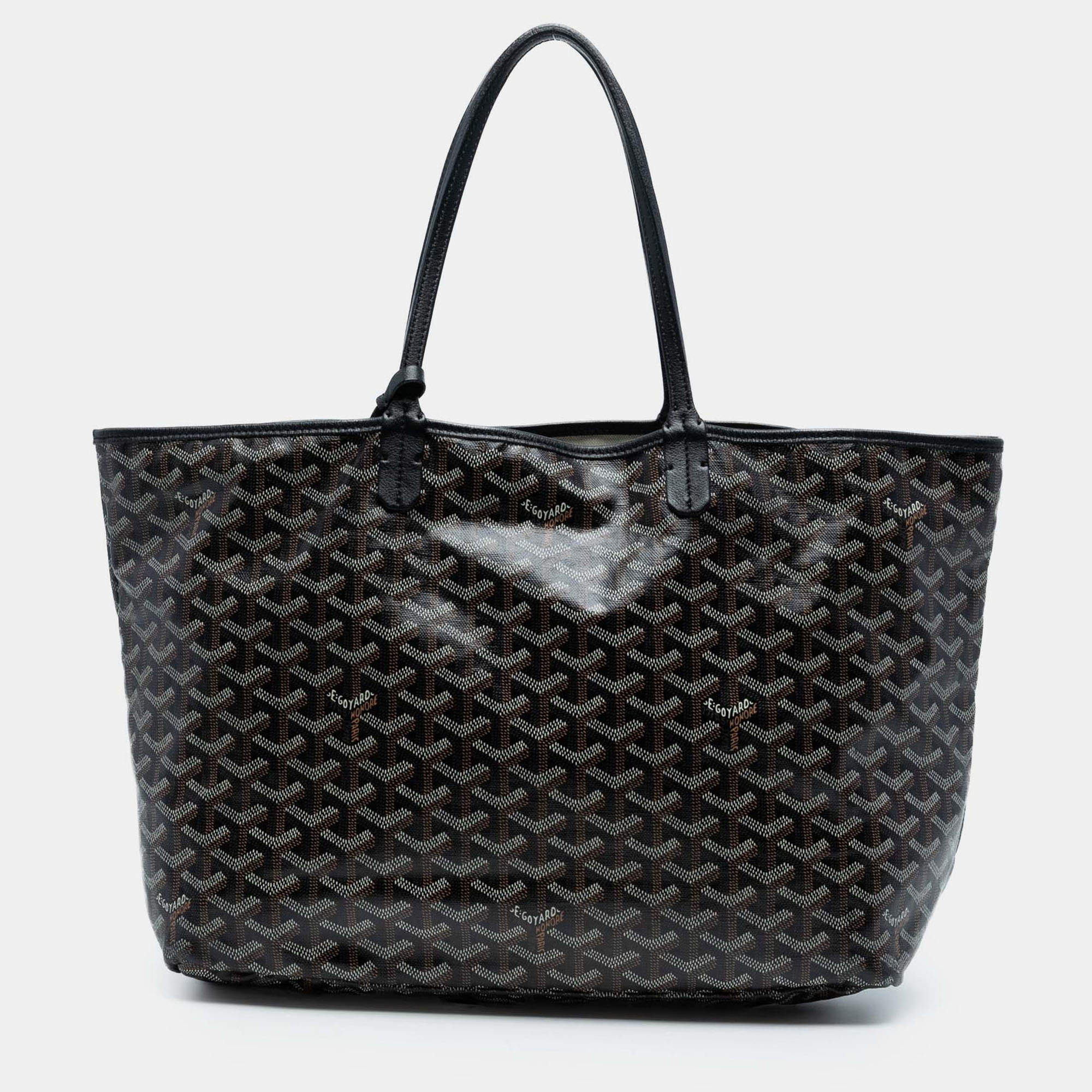 مملوكة مسبقًا Goyard Black Goyardine Saint Louis GM