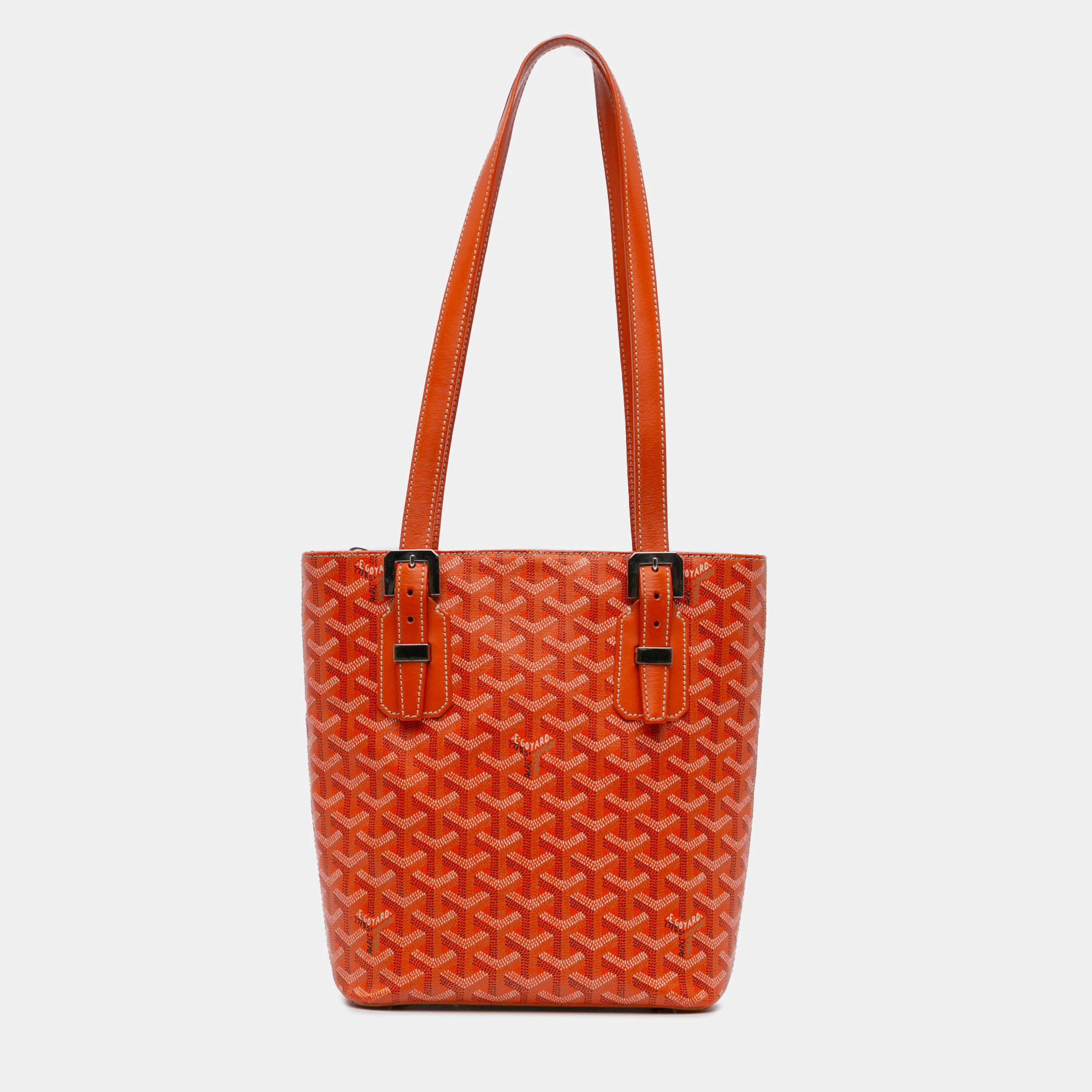 Pre Owned Goyard Orange Goyardine Marie Galante PM