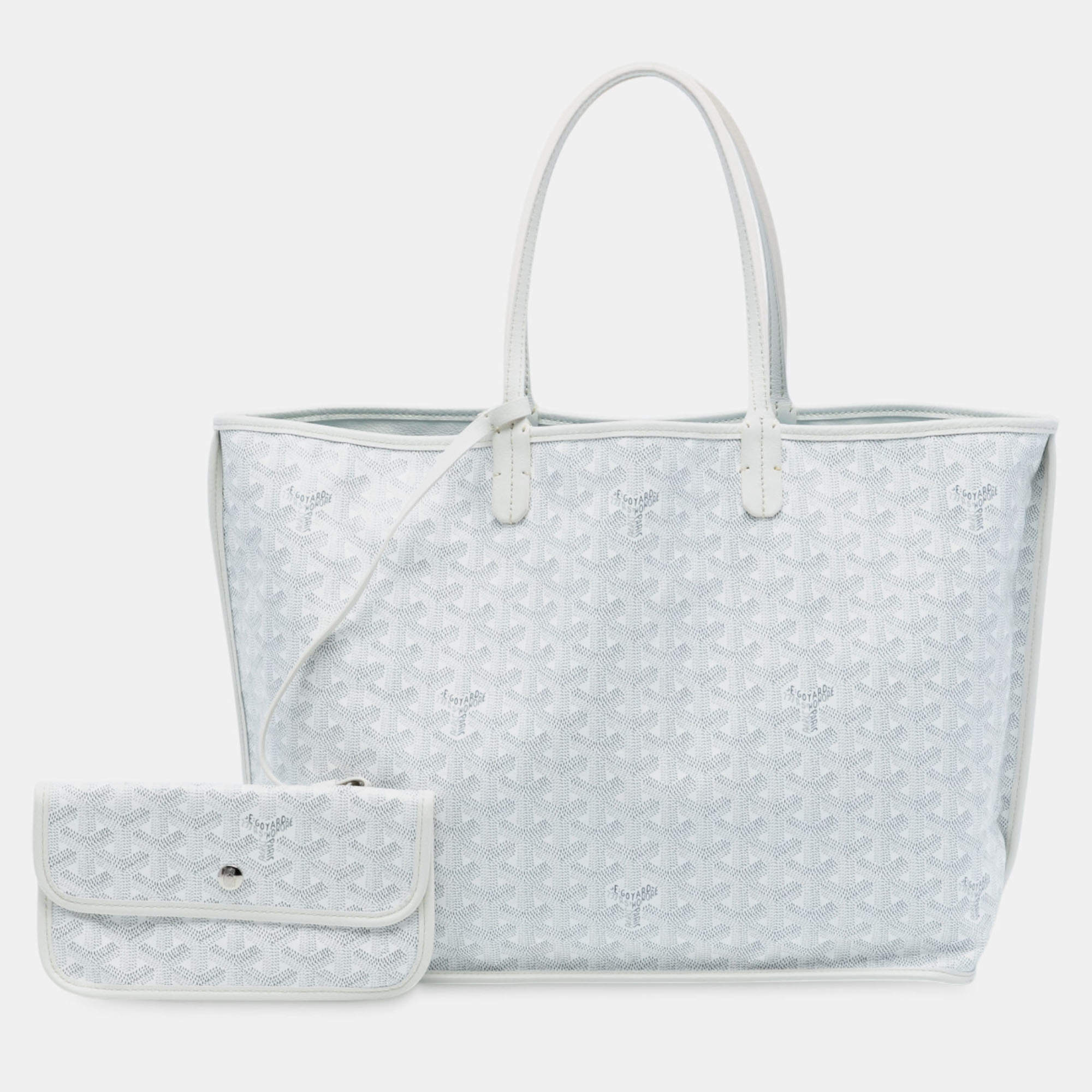 مملوكة مسبقًا Goyard White Goyardine Reversible Anjou PM