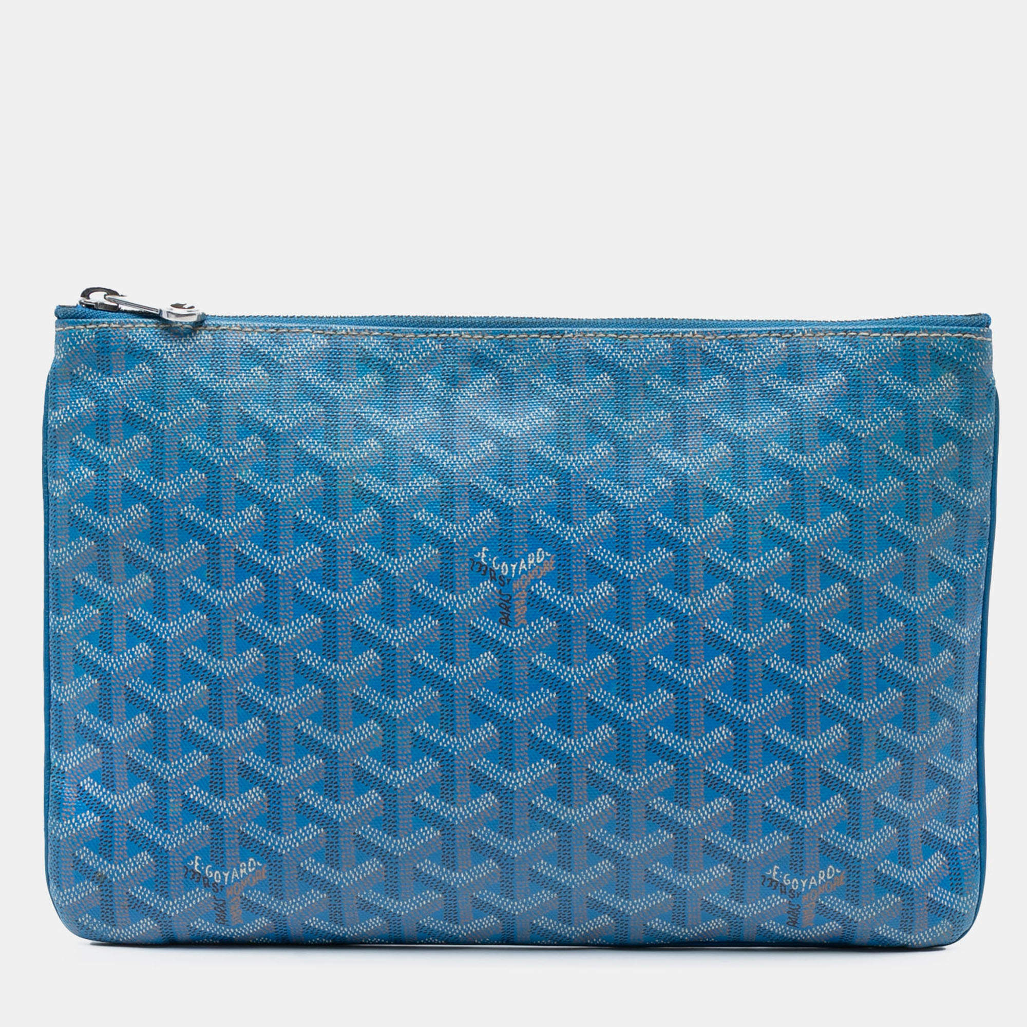 مملوكة مسبقًا Goyard Blue Goyardine Senat MM