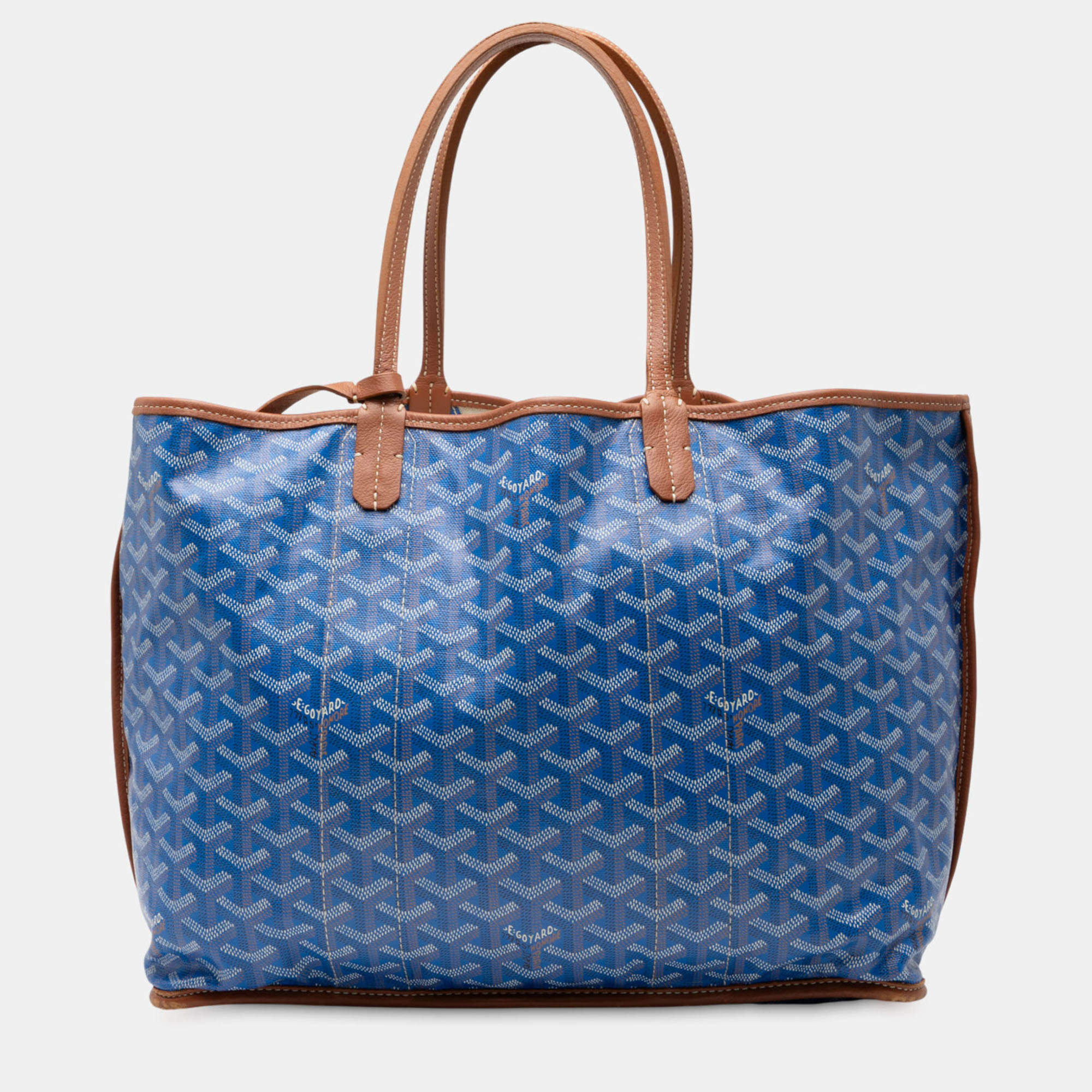 Pre Owned Goyard Blue Goyardine Reversible Pertuis PM