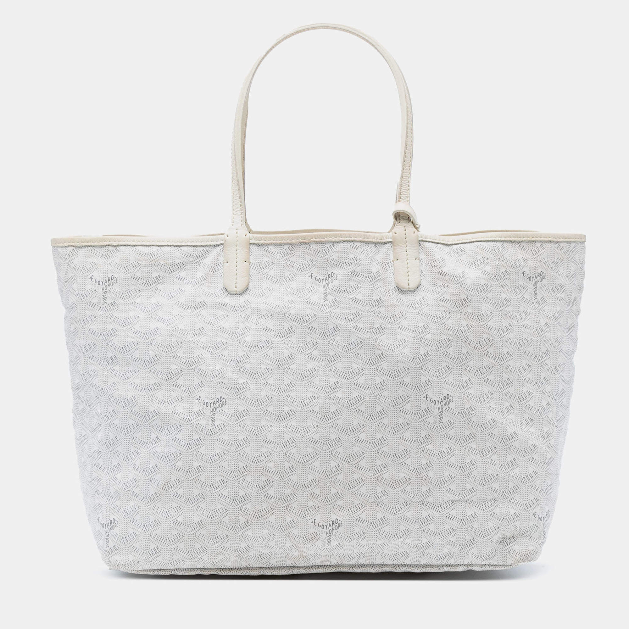 مملوكة مسبقًا Goyard White Goyardine Saint Louis PM
