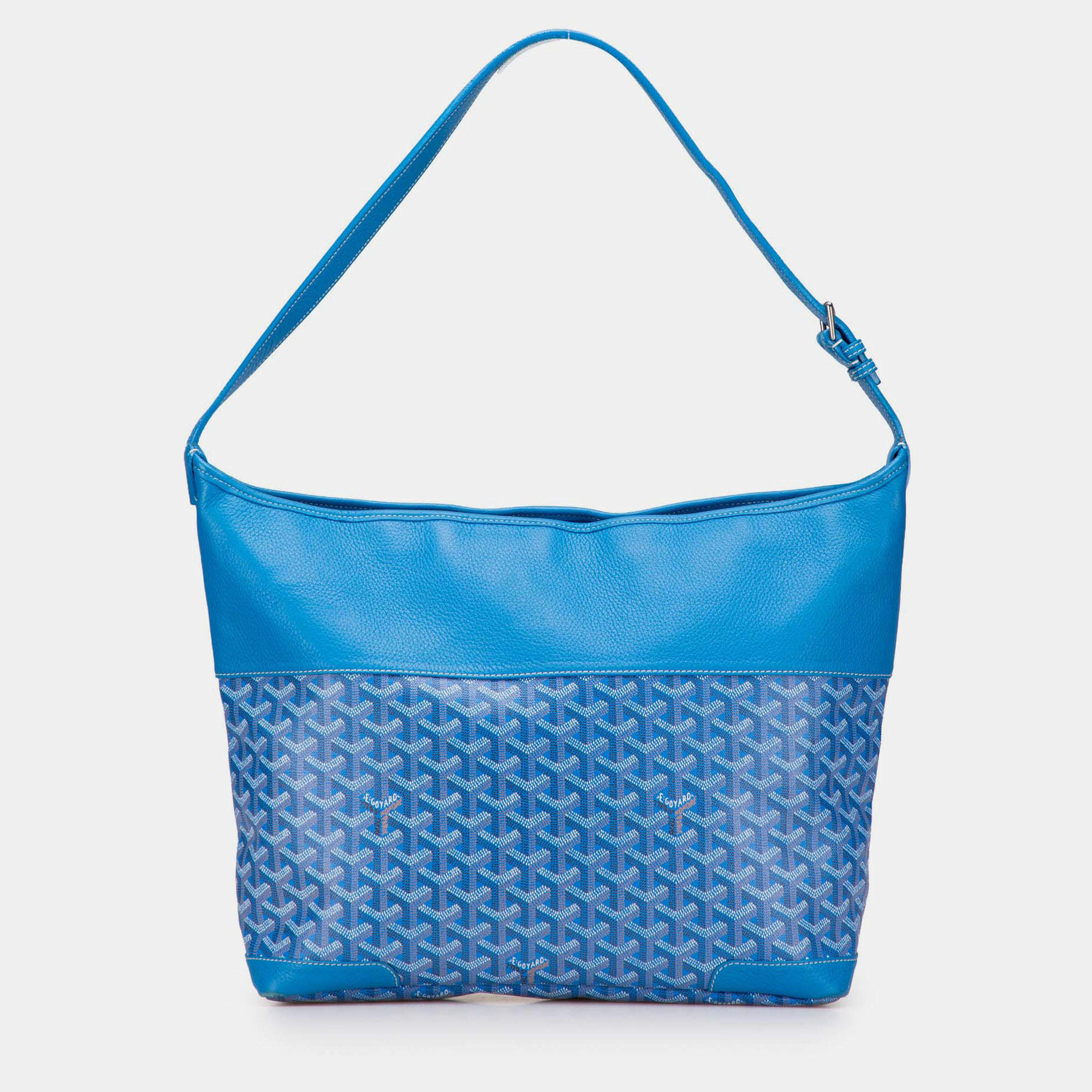 Pre Owned Goyard Blue Goyardine Grenadine Hobo