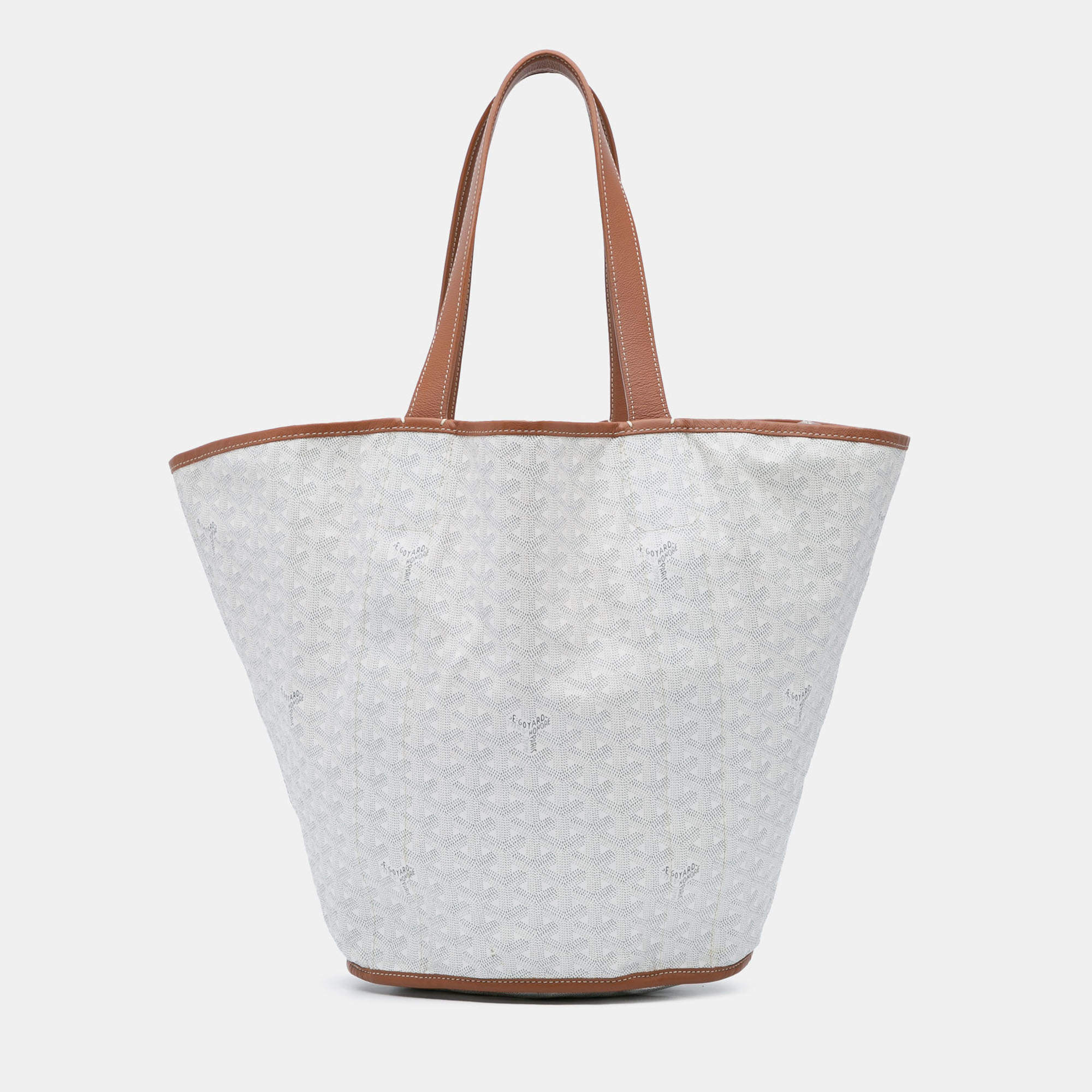 مملوكة مسبقًا Goyard Brown White Goyardine Reversible Belharra Tote