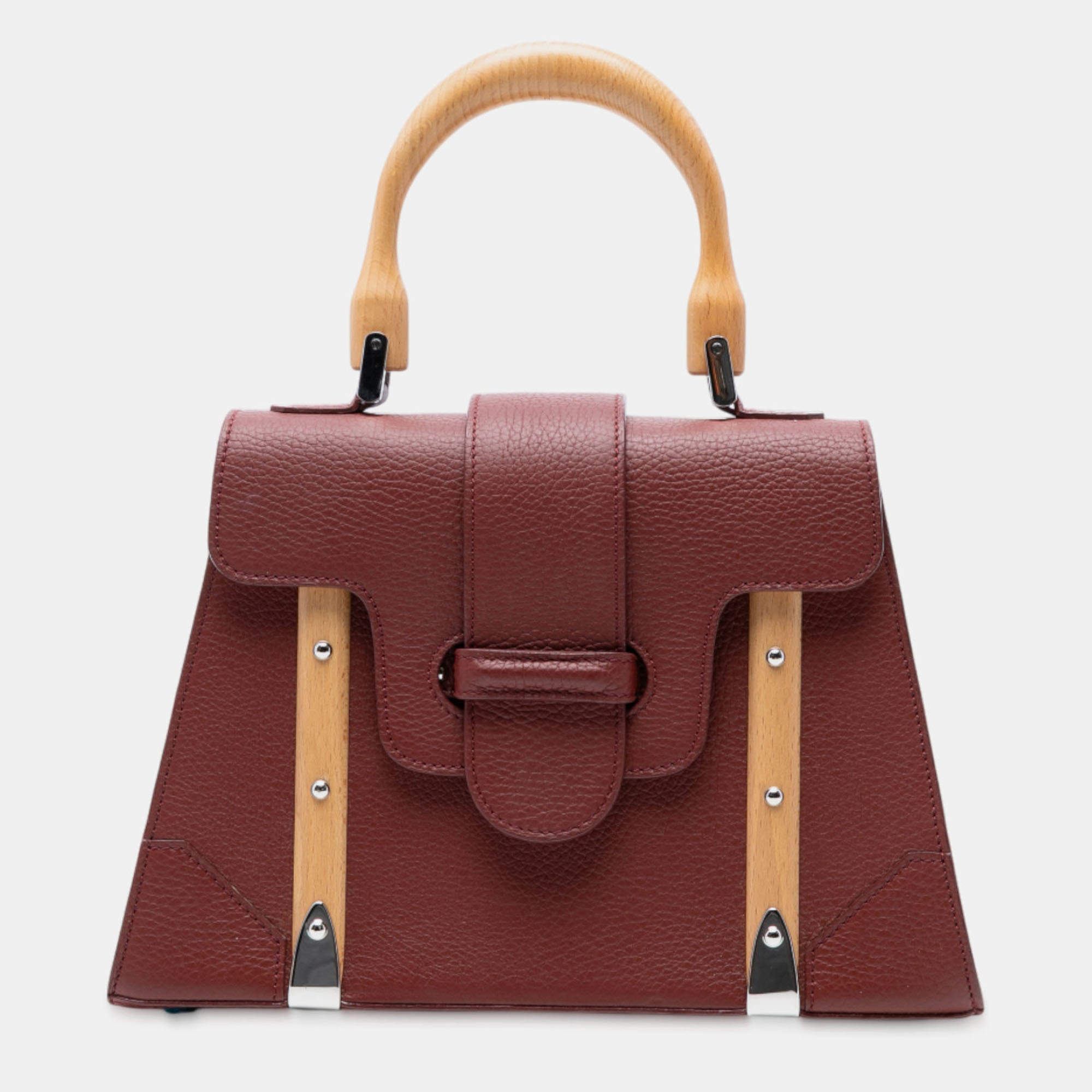 Pre Owned Goyard Red Leather Saigon Structured PM