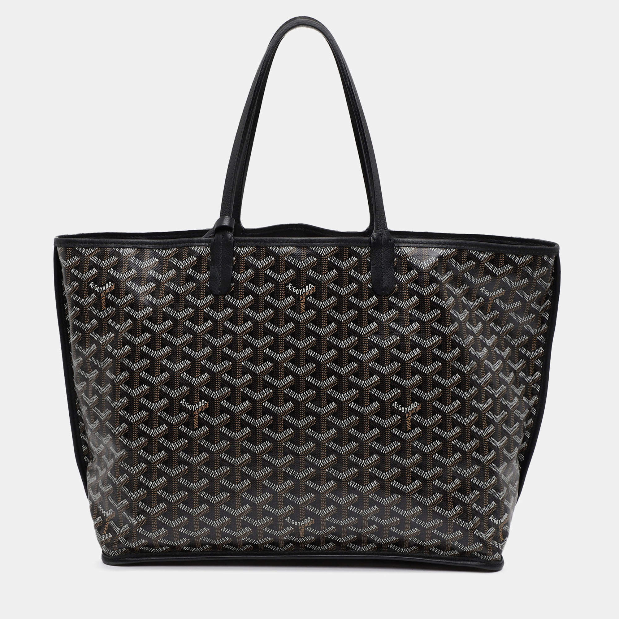 Pre Owned Goyard Black Goyardine Reversible Anjou PM
