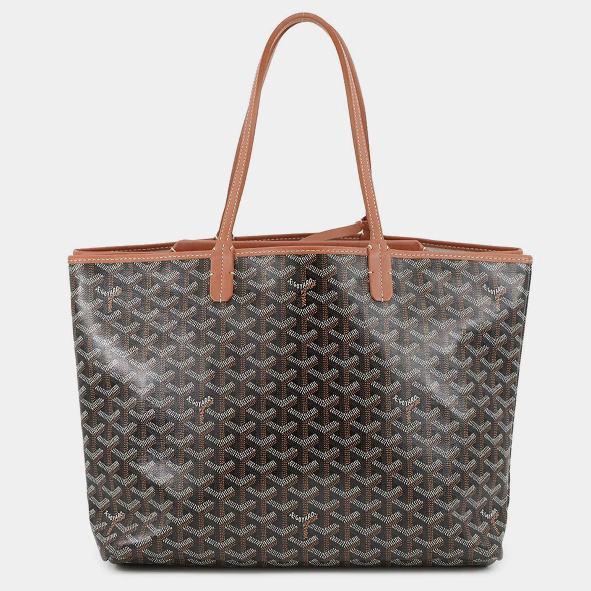 Pre Owned Goyard Isabel Tote Bag Natural/Black Pvc Leather