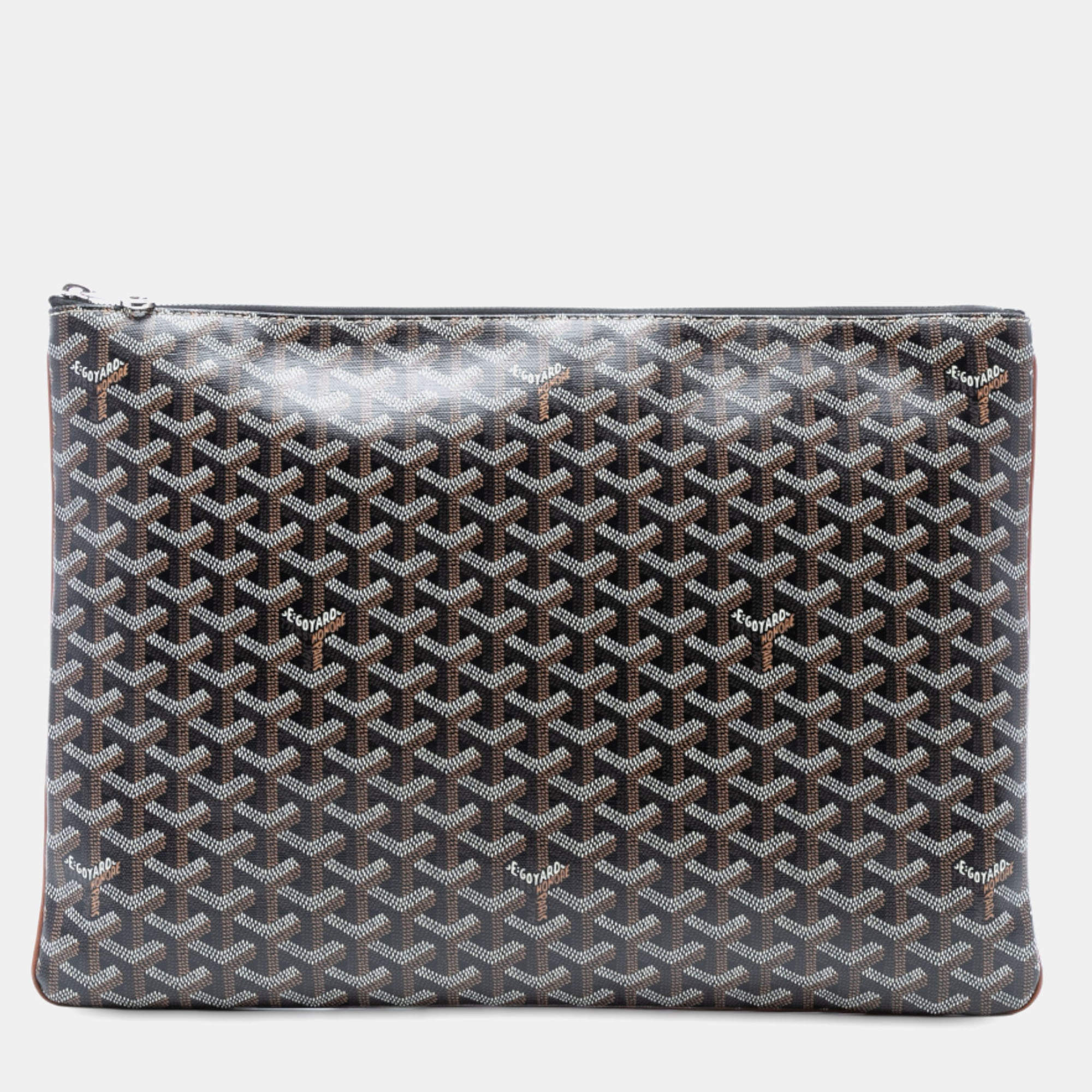 مملوكة مسبقًا Goyard Black Goyardine Senat GM