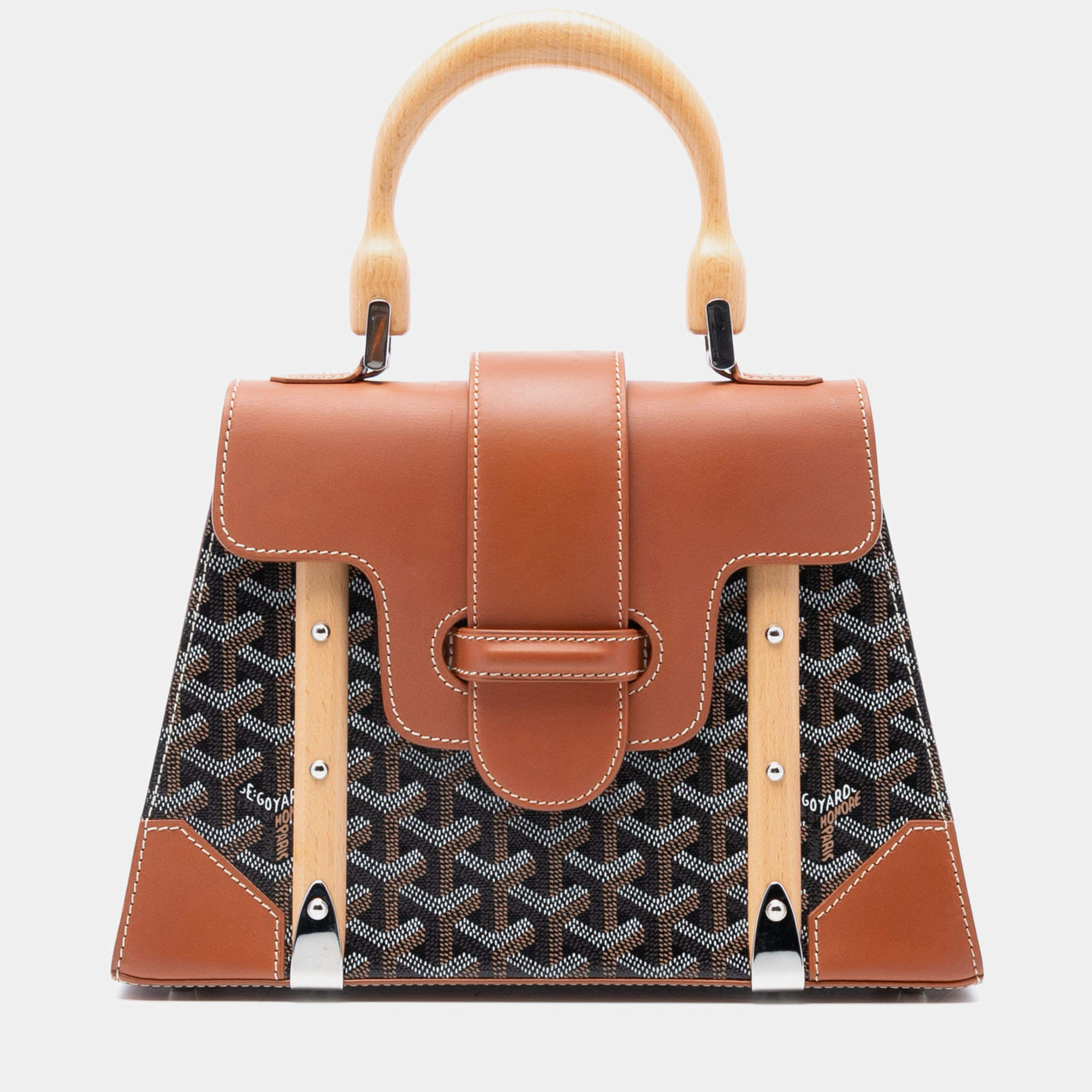 Pre Owned حقيبة جويارد سايغون مقوى صغيرة أسود بني غوياردين