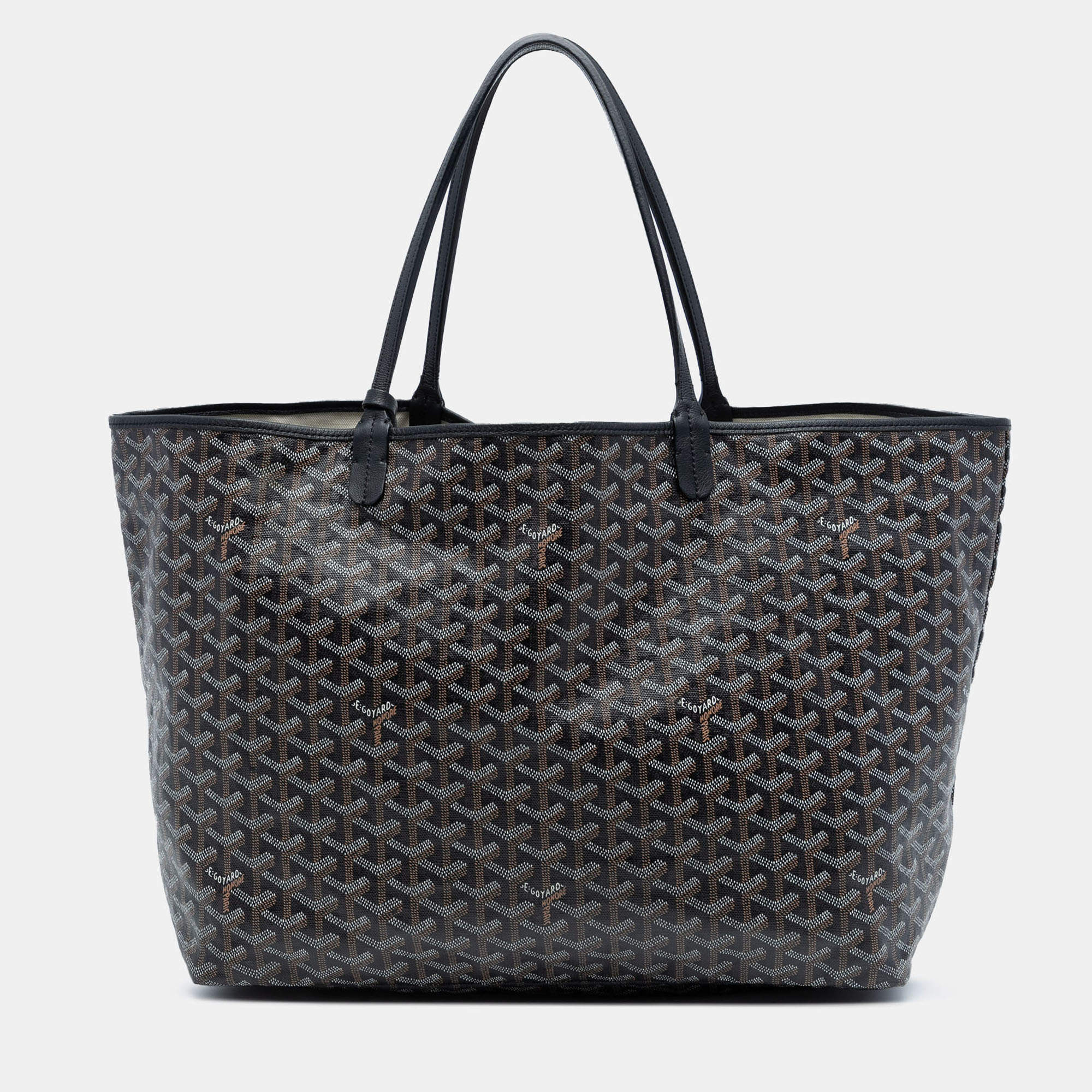 Pre Owned Goyard Black Brown Goyardine Saint Louis GM