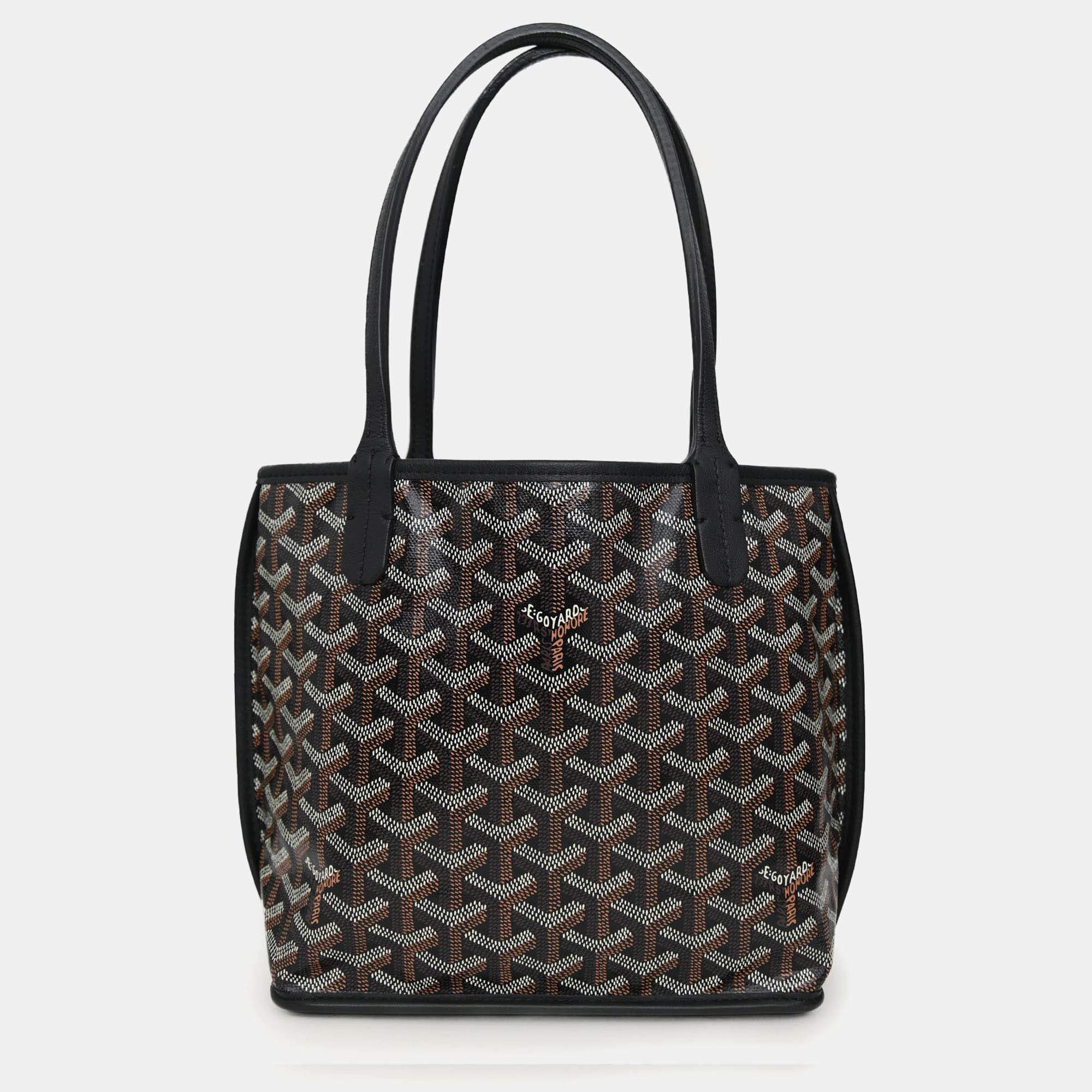 مملوكة مسبقًا Goyard Black Goyardine Anjou Mini with Pouch