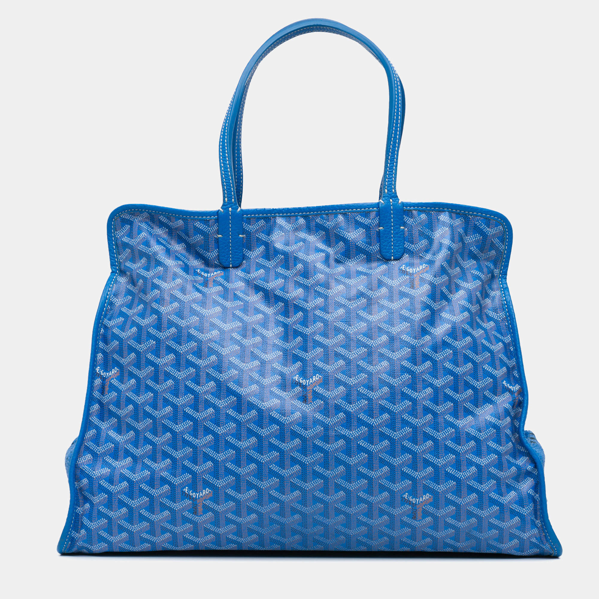 Pre Owned Goyard Blue Goyardine Sac Hardy Pet Carrier PM