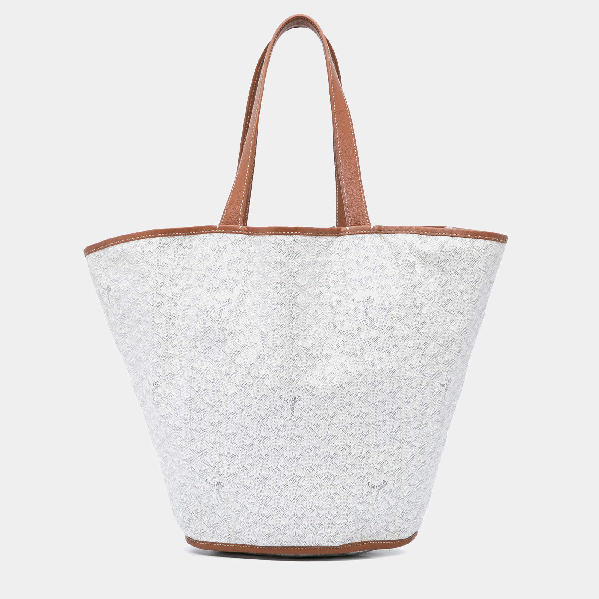 مملوكة مسبقًا Goyard Brown White Goyardine Reversible Belharra Tote