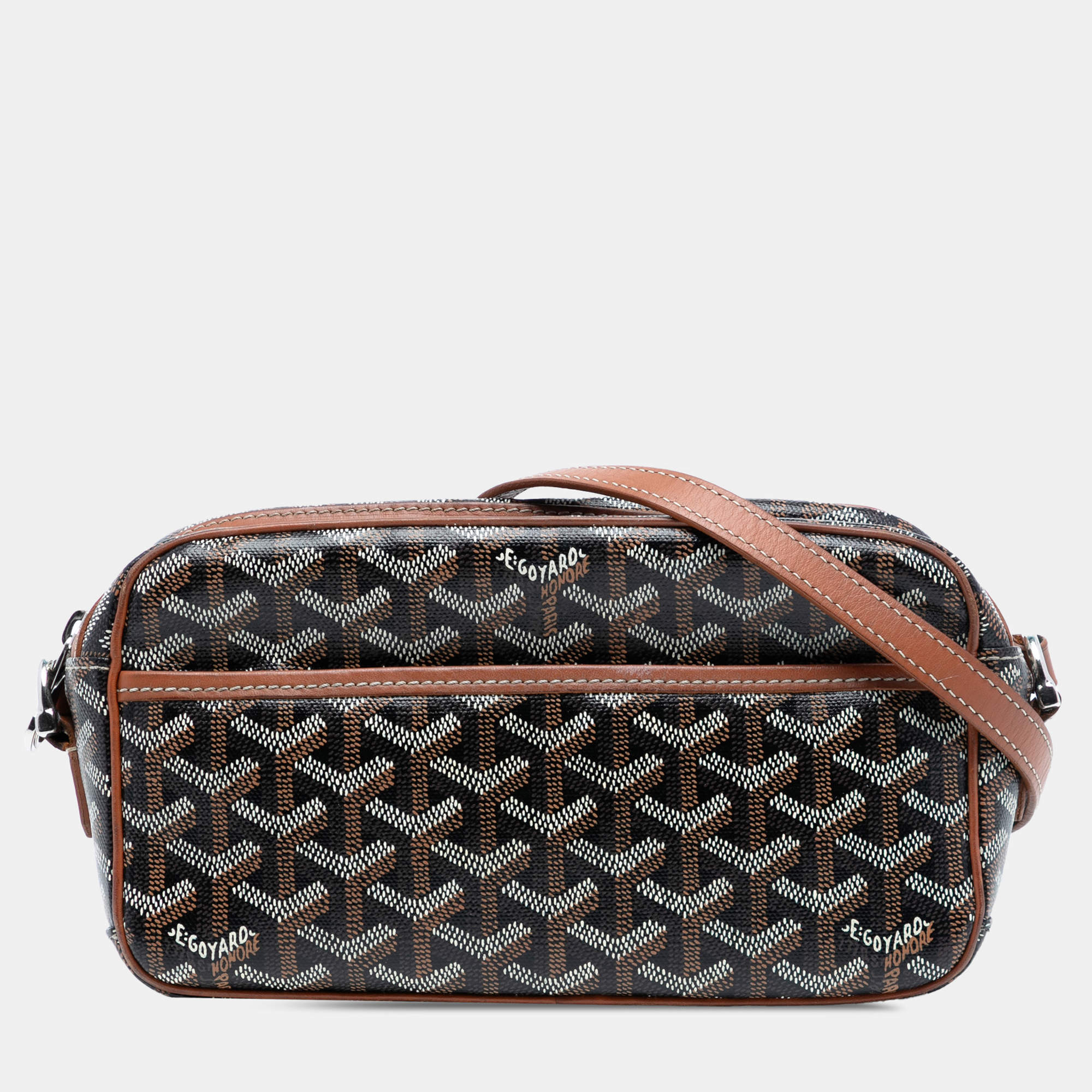 Pre Owned Goyard Black Goyardine Sac Cap Vert