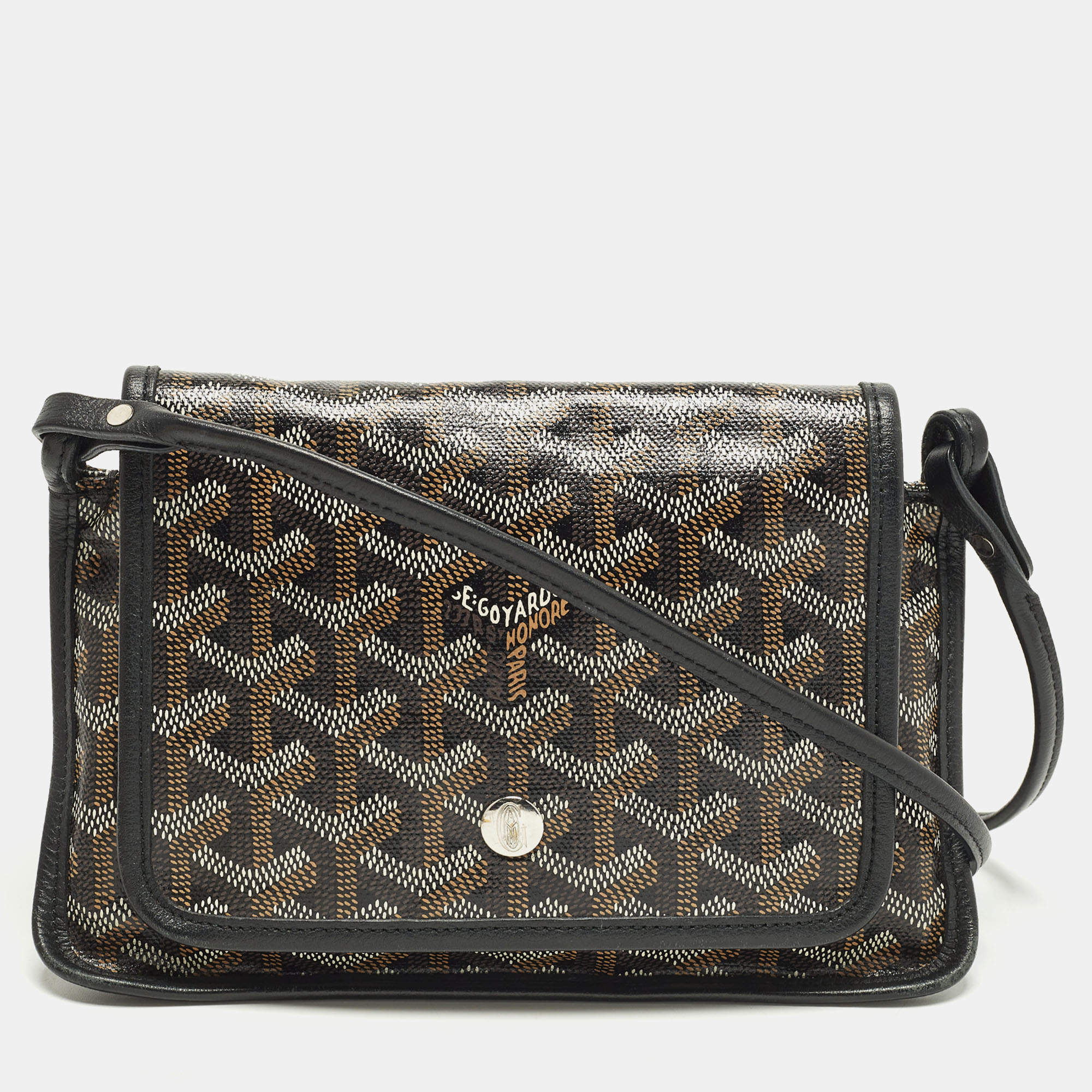 Pre Owned محفظة جيب جلدية وقماش مقوى جوياردين سوداء "بلوميت" من جويارد