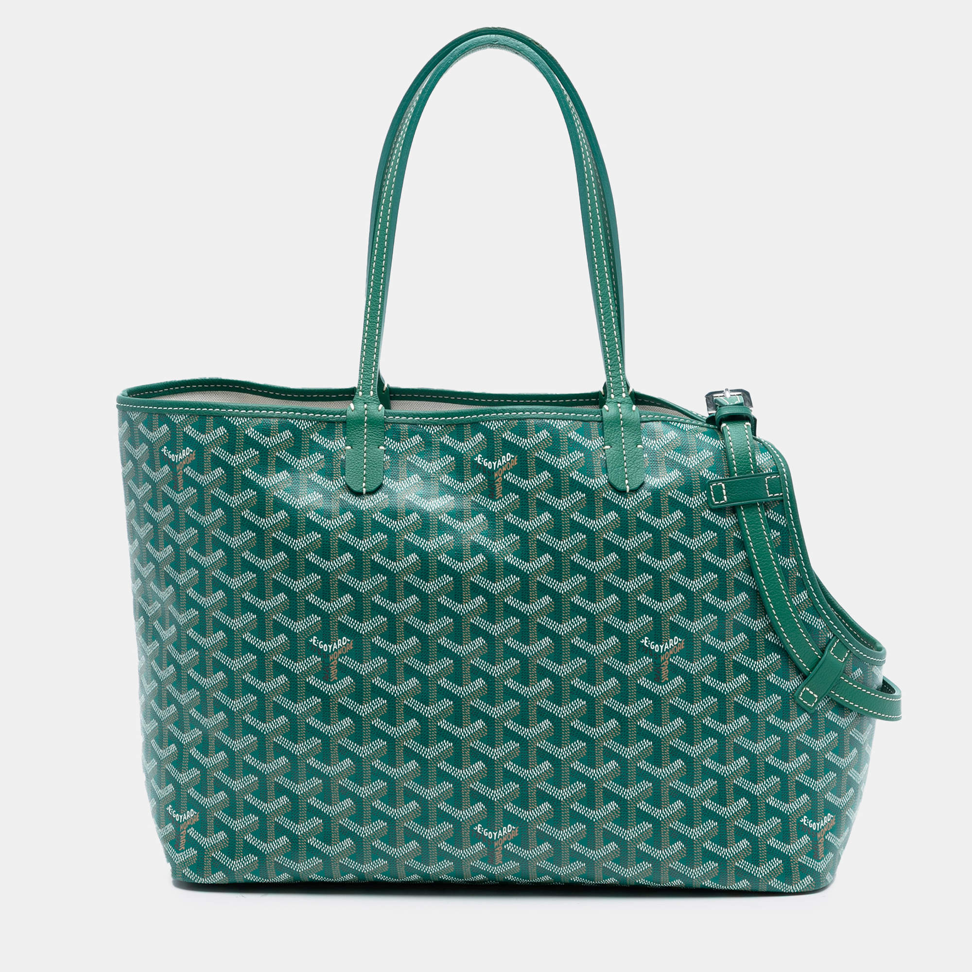 Pre Owned Goyard Green Goyardine Chien Gris Pet Carrier