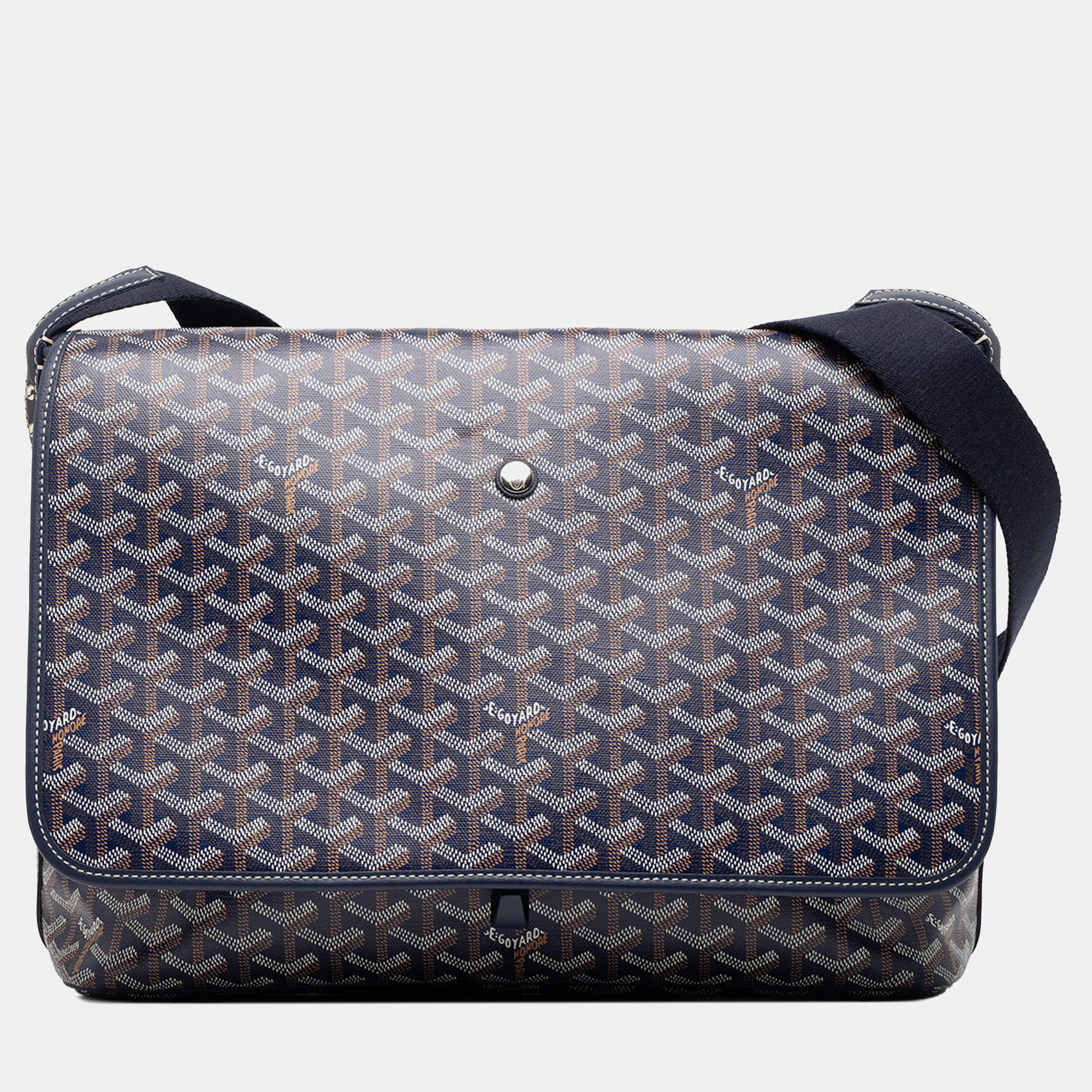 Pre Owned Goyard Blue Goyardine Capetien MM Messenger Bag