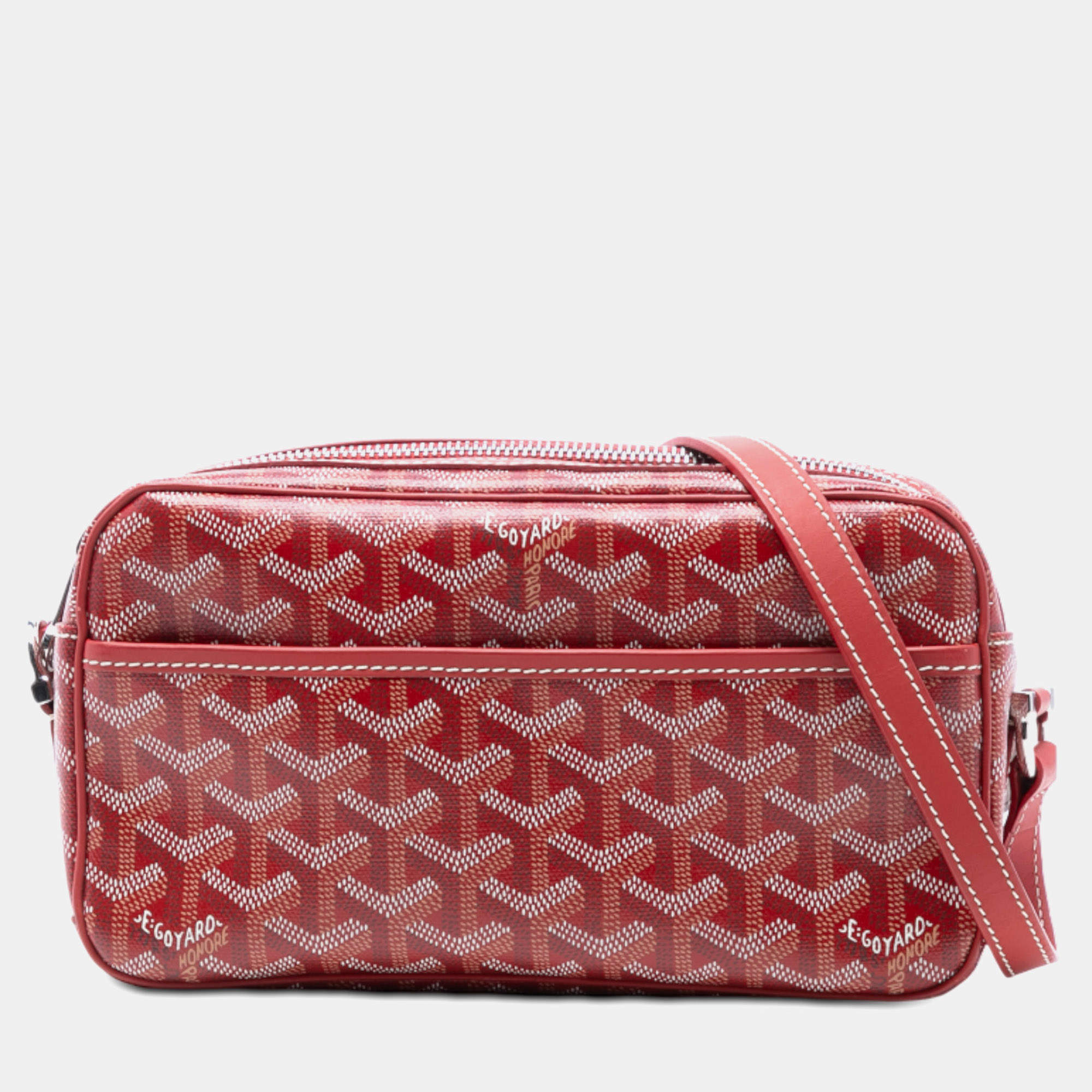 Pre Owned Goyard Red Goyardine Sac Cap Vert