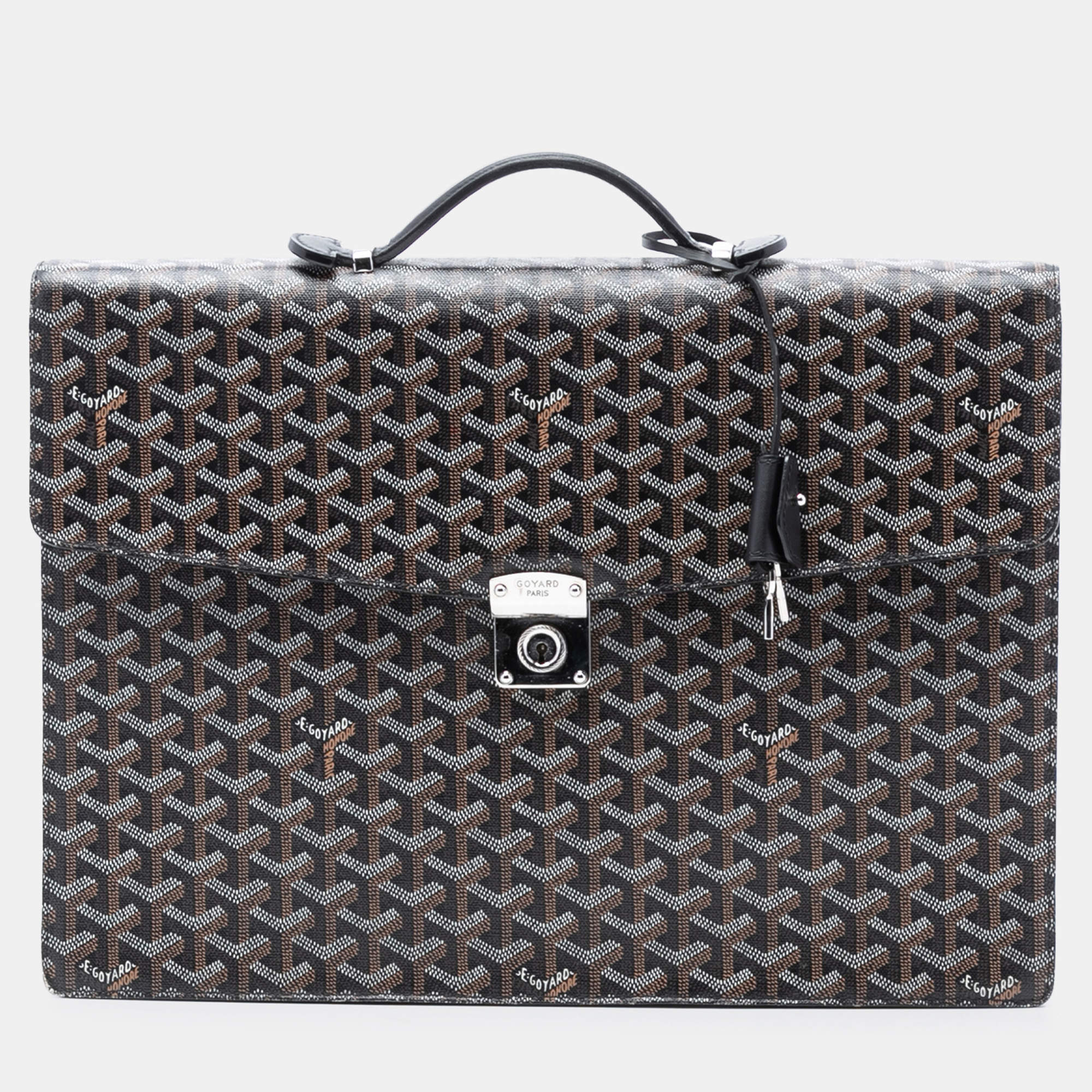 Pre Owned Goyard Black Goyardine Serviette Chypre