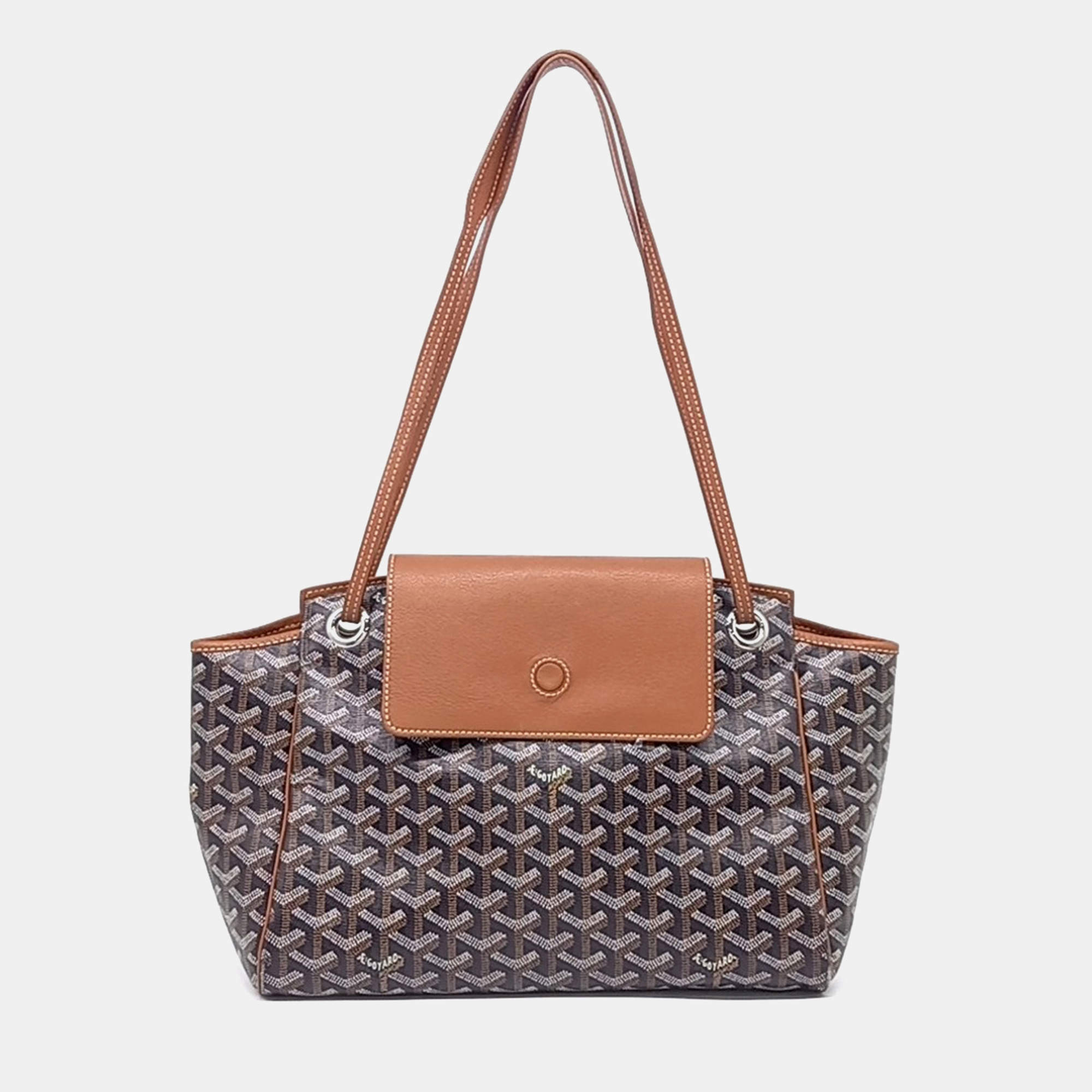 مملوكة مسبقًا Goyard Black, Brown Canvas Louette PM