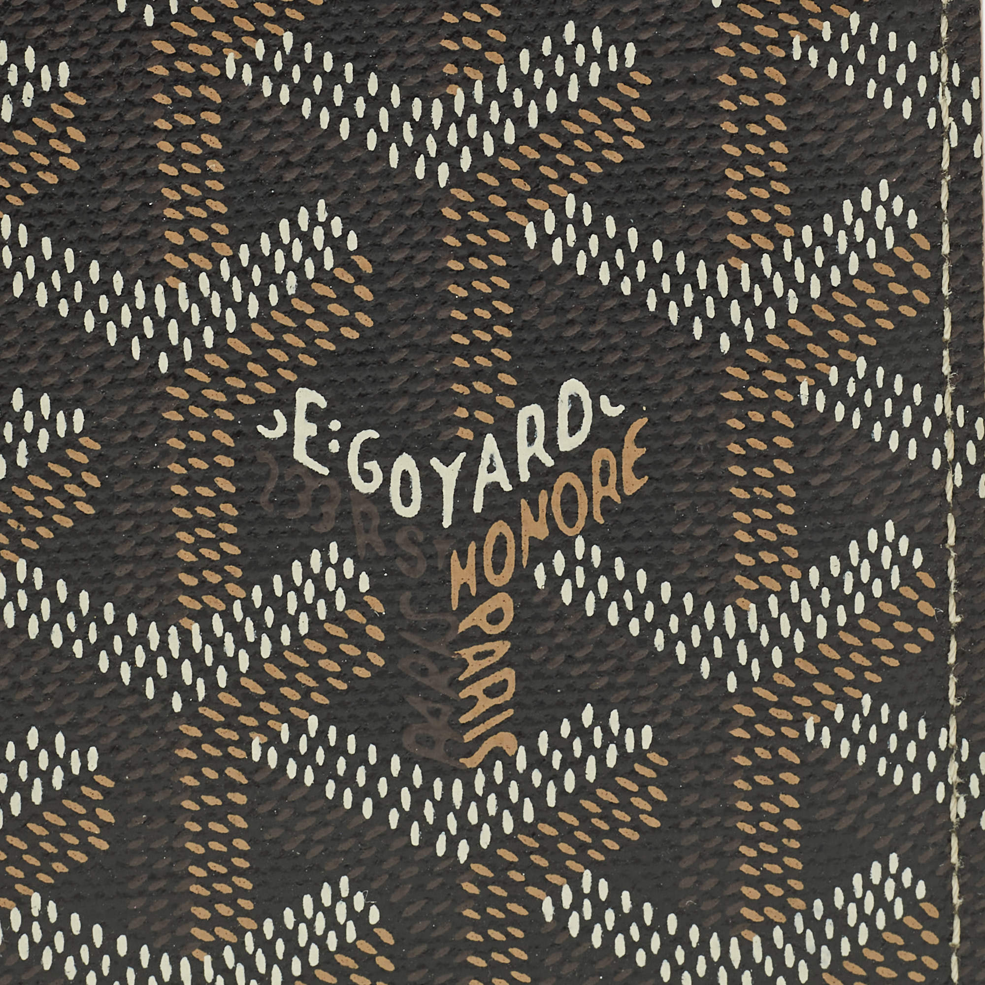 Pre Owned Goyard Saint Marc Brown Goyardine Coated Canvas Card Holder  