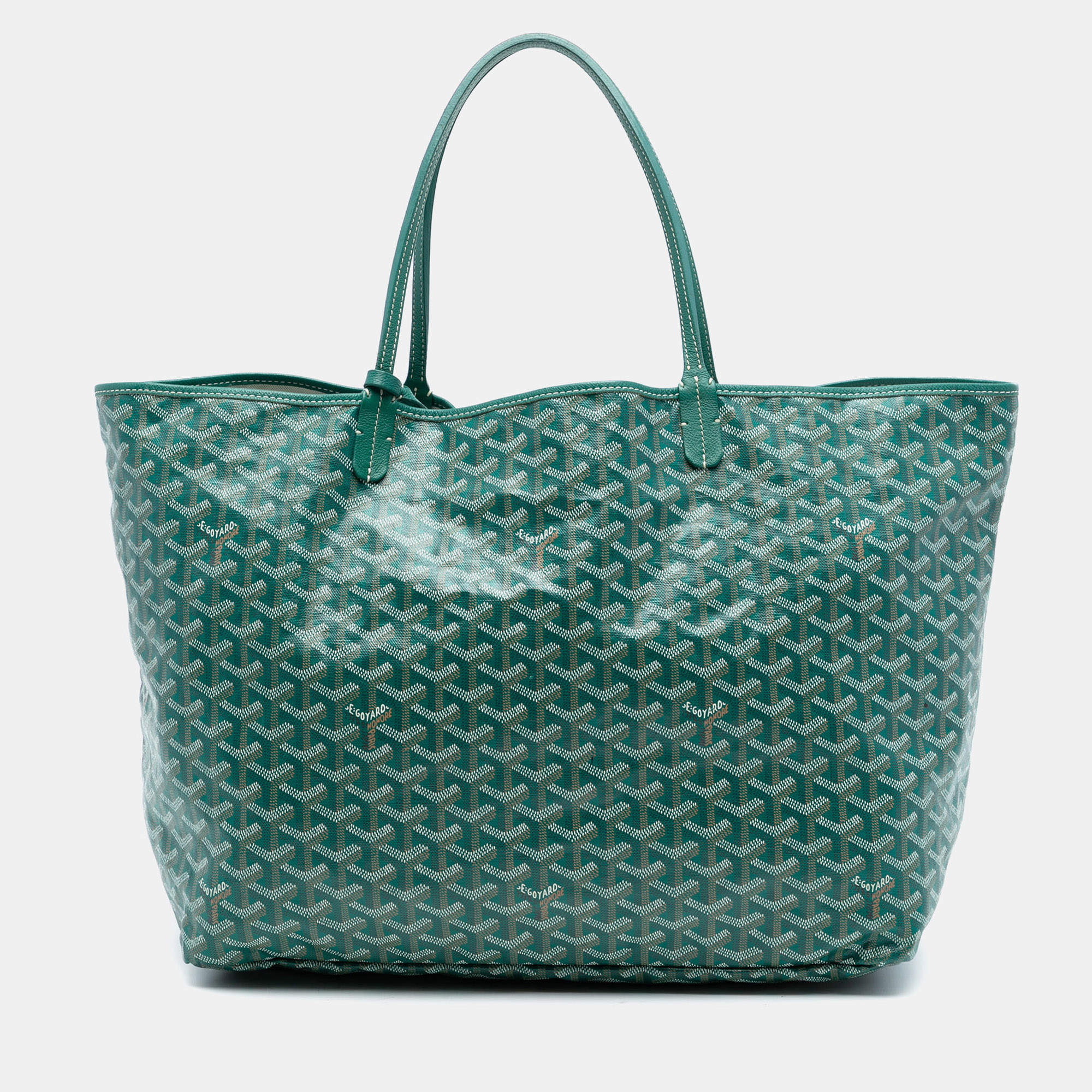 Pre Owned حقيبة جويارد زرقاء جوياردين قماش مطلي وجلد سانت لويس كبيرة توتي