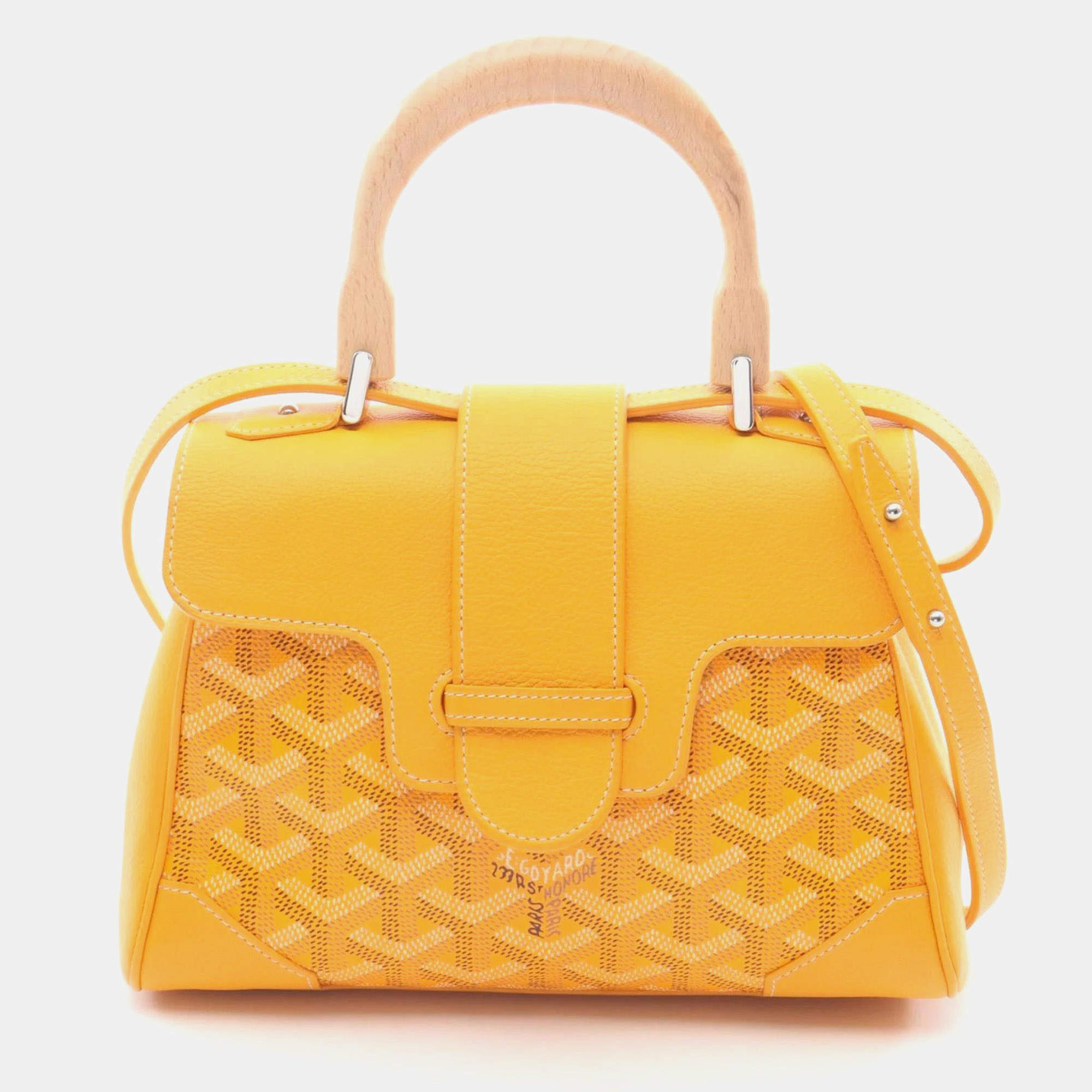 مملوكة مسبقًا Goyard Saigon Mini Handbag Coated Canvas And Leather Yellow Multicolor