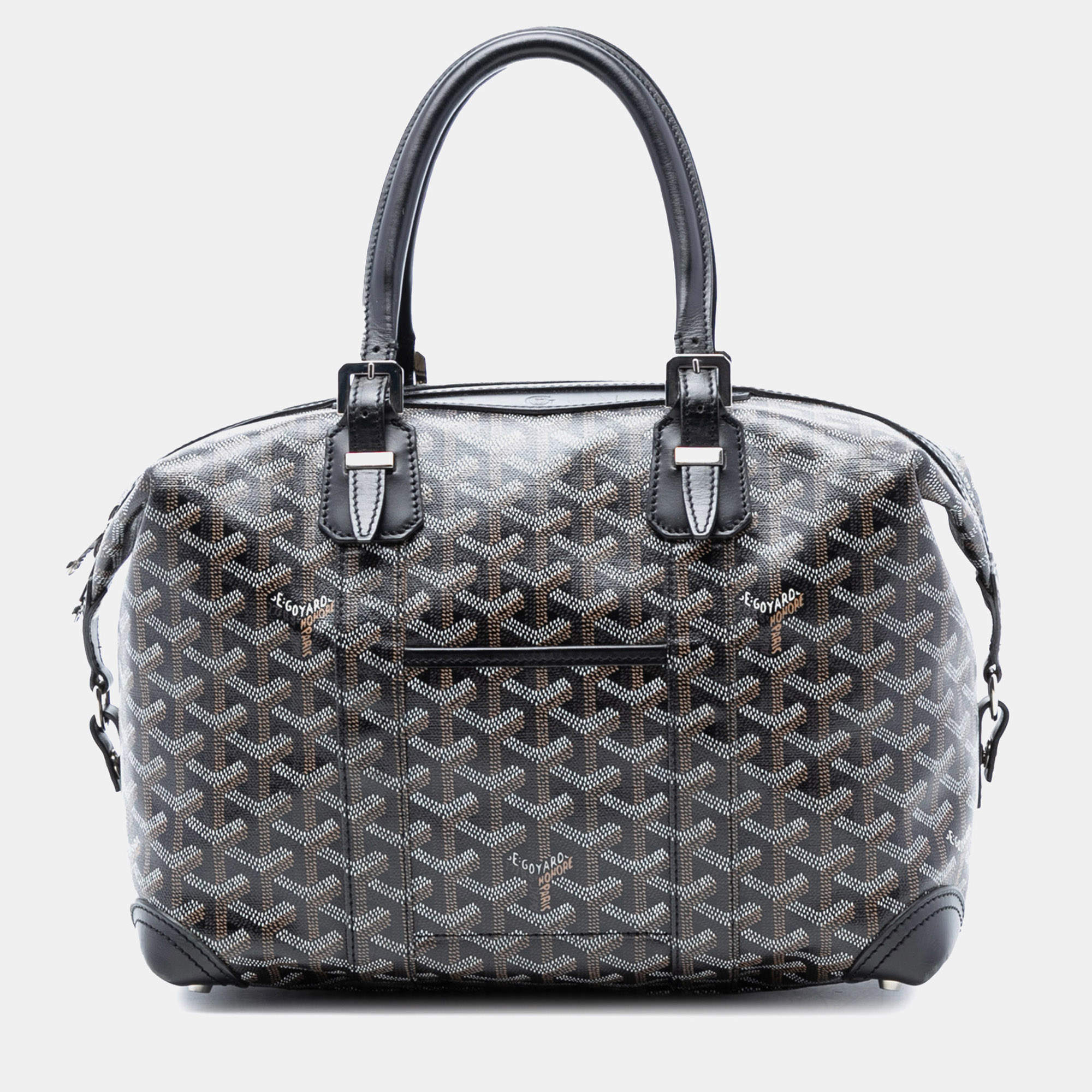 Pre Owned Goyard Black Goyardine Boeing 30