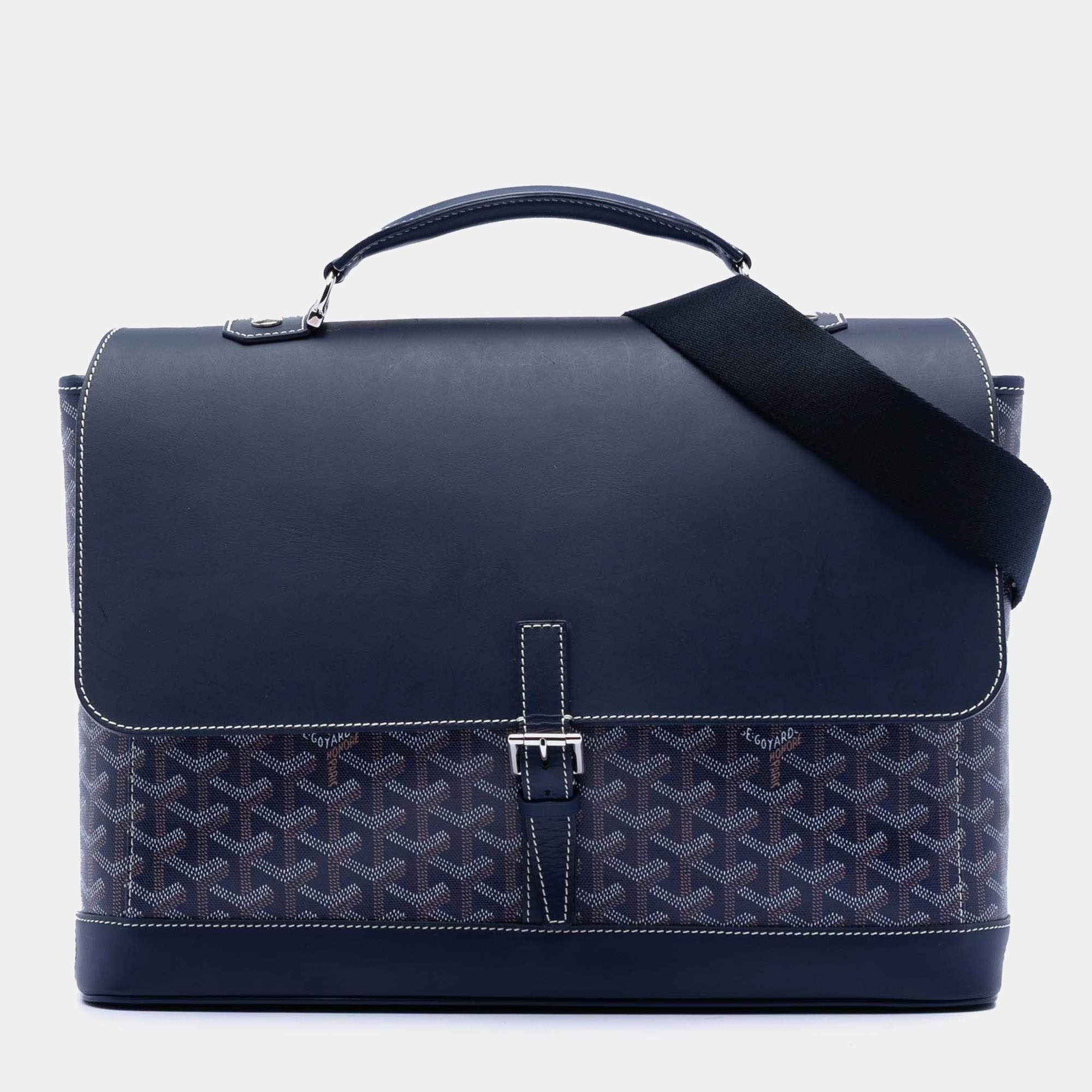 Pre Owned Goyard Blue Goyardine Citadin PM