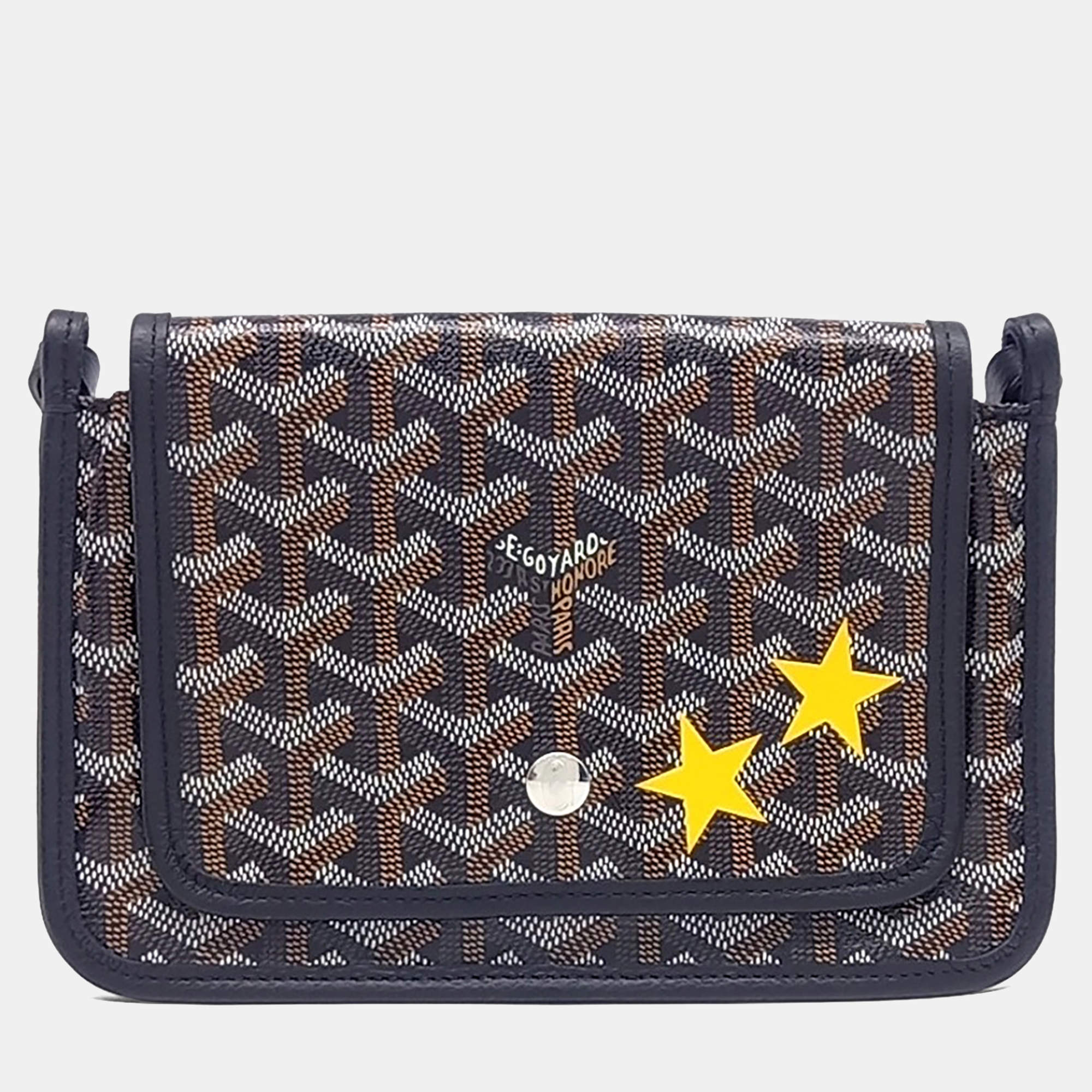 Pre Owned Goyard Black Brown PVC Macage Plume