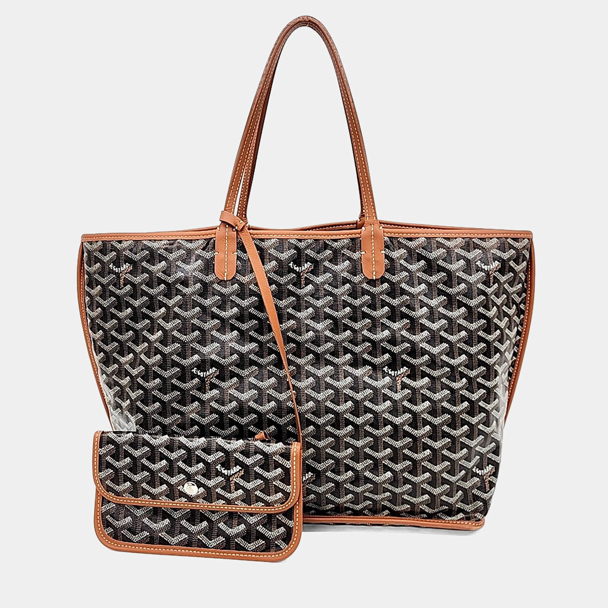 Pre Owned غويارد قماش أسود بني أنجو حقيبة حجم صغير