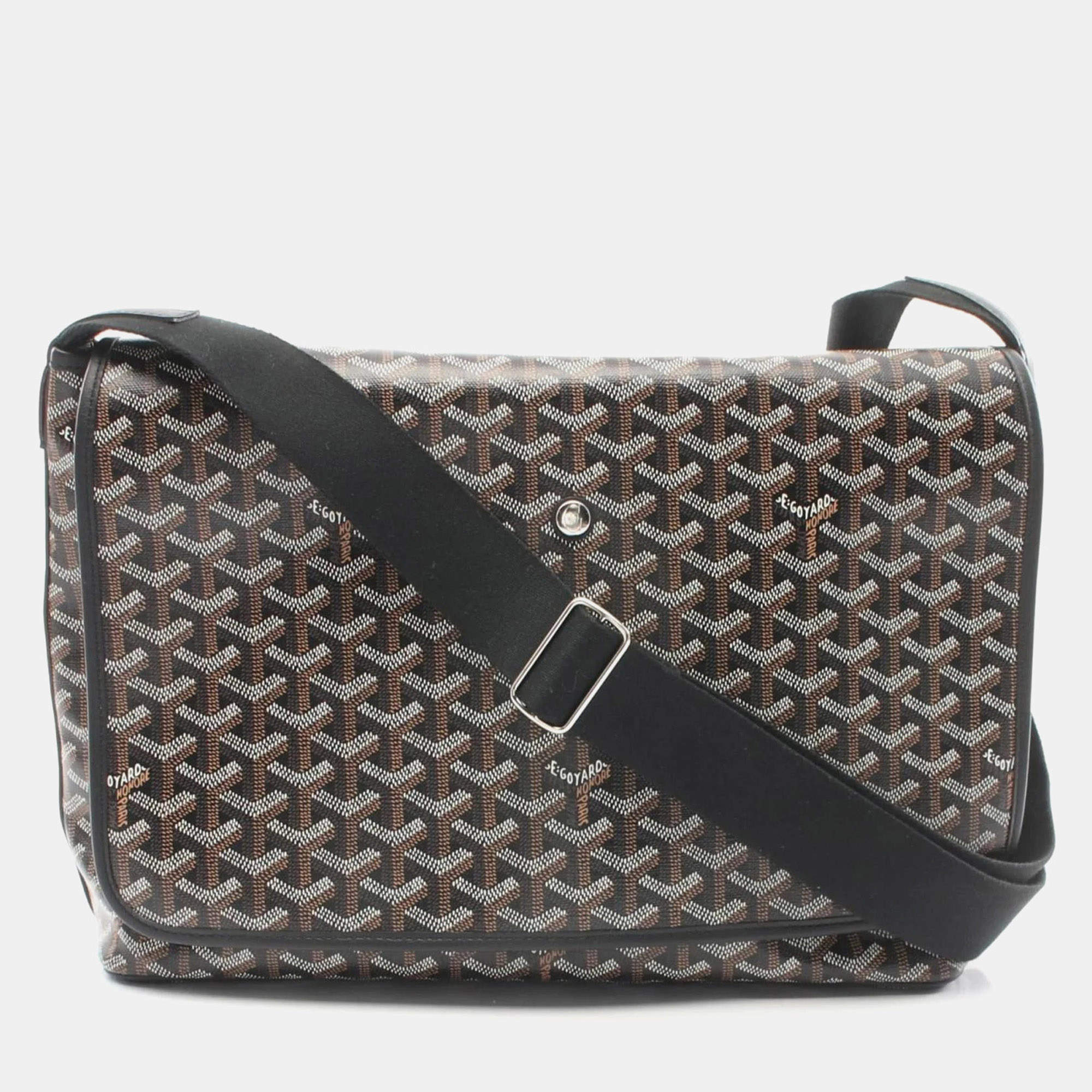 Pre Owned حقيبة كتف جويارد Capesian MM متعددة الألوان جلد قماش مغلفة بالشمع سوداء