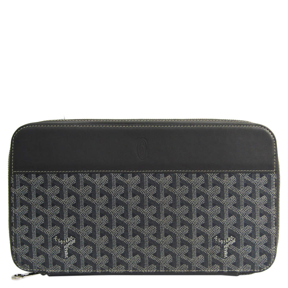Pre Owned Goyard Black Coated Canvas Opera Wallet