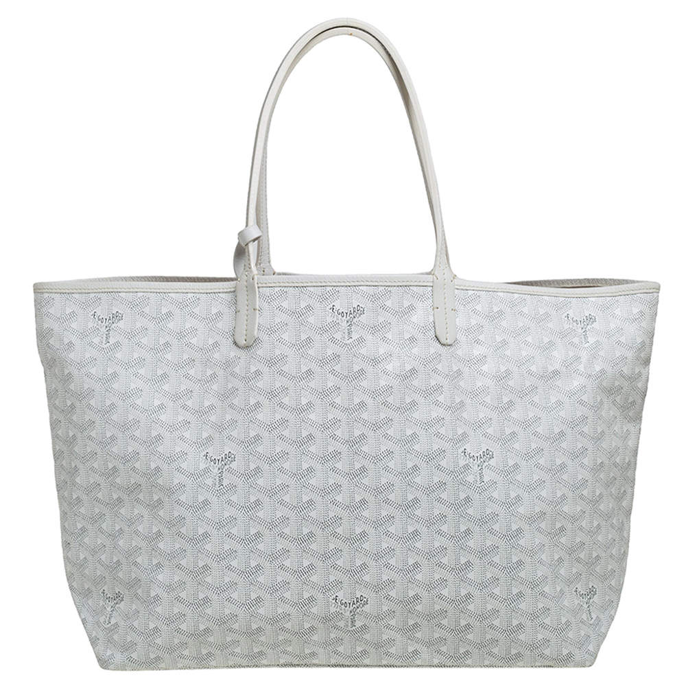 Goyard White Goyardine Coated Canvas St. Louis PM Tote