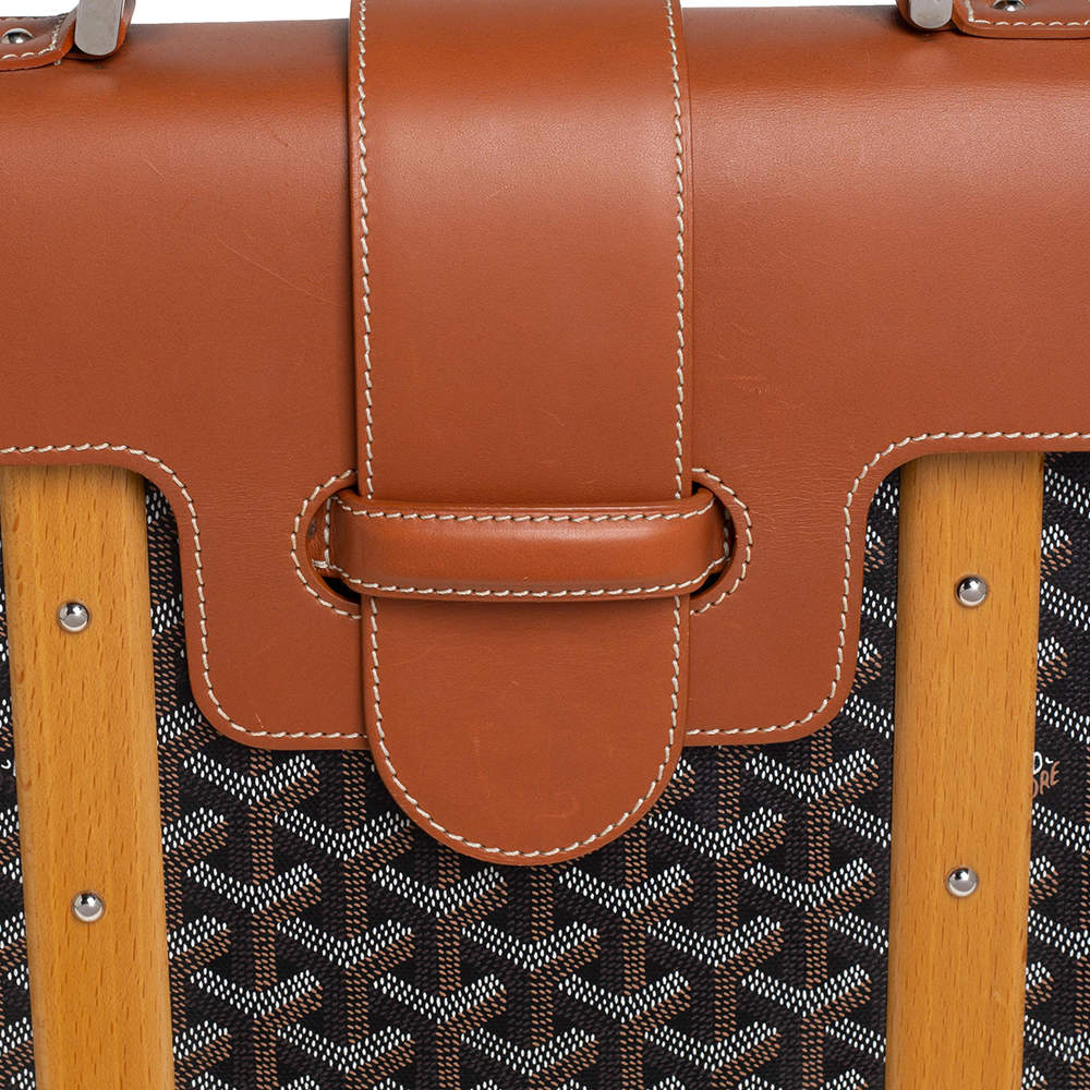 Goyard Brown/Cognac Coated Canvas and Leather Saigon Top Handle Bag Goyard  | The Luxury Closet