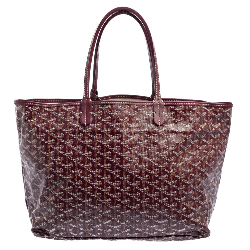 GOYARD CAP VERT PM Shoulder Bag Burgundy Coated Canvas Leather