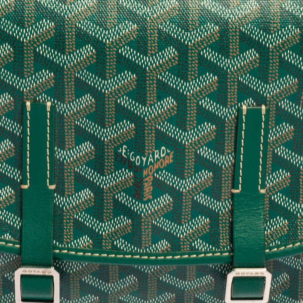 Goyard Green Goyardine Coated Canvas and Leather Belvedere MM Bag